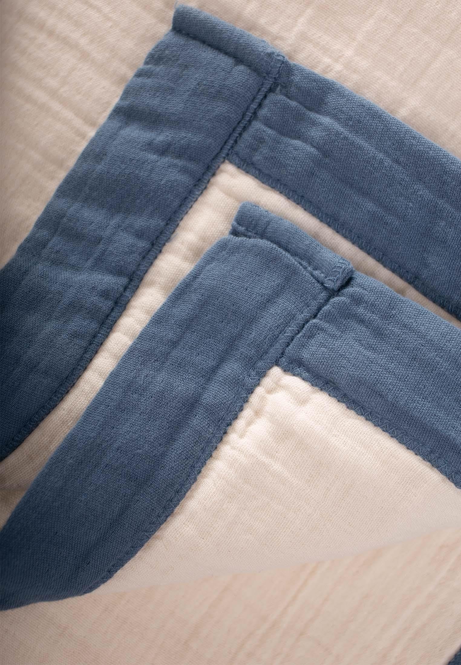 CigitKalın Biyeli Çift Kat Ham Battaniye 85X90 HAM İNDİGO 