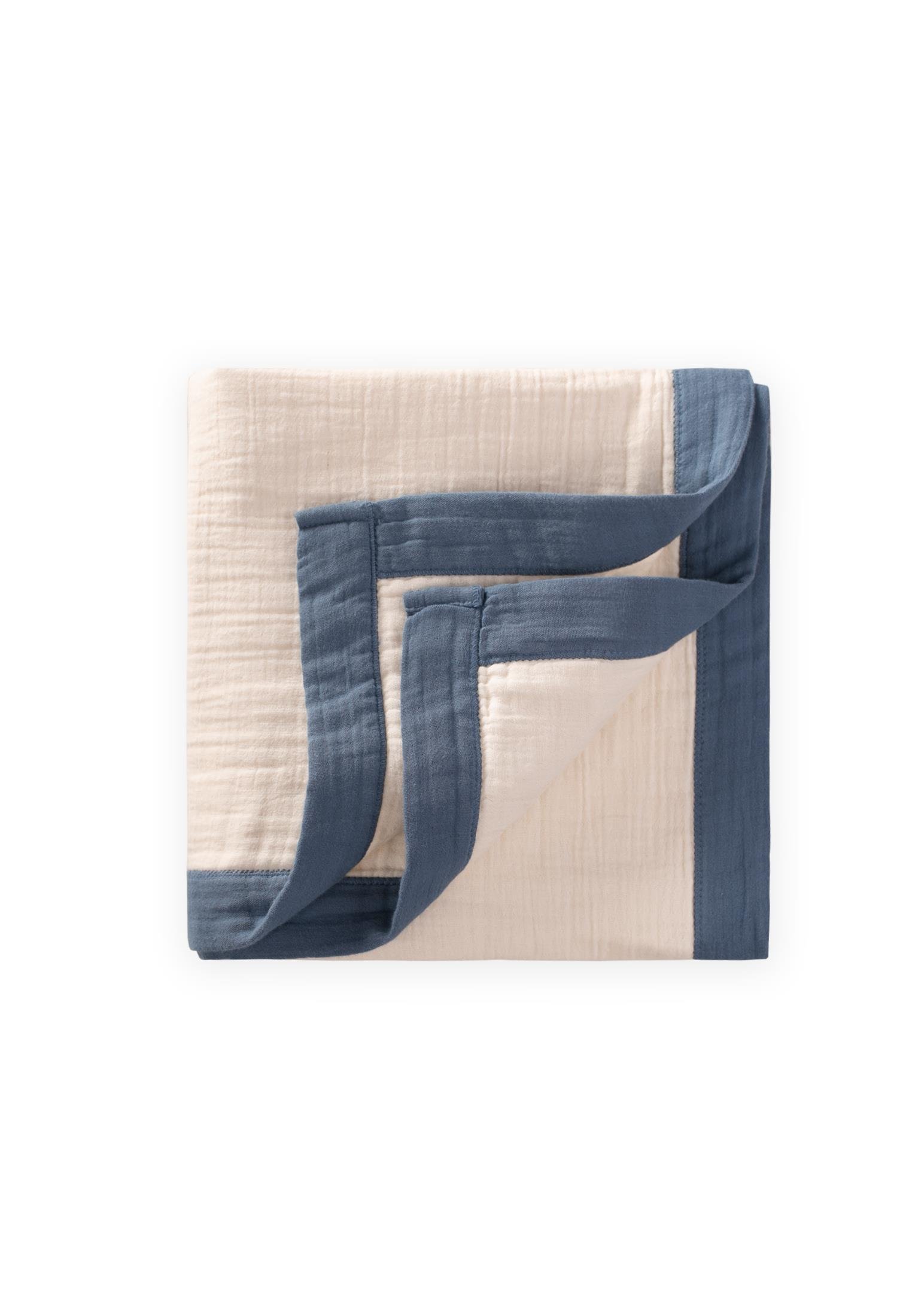 CigitKalın Biyeli Çift Kat Ham Battaniye 85X90 HAM İNDİGO 