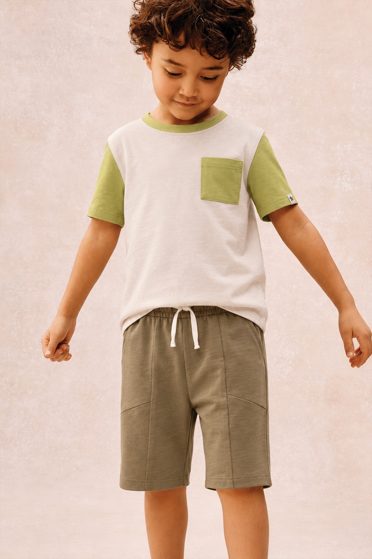 CigitKaprili T-Shirt Takım 2-10 Yaş KUM