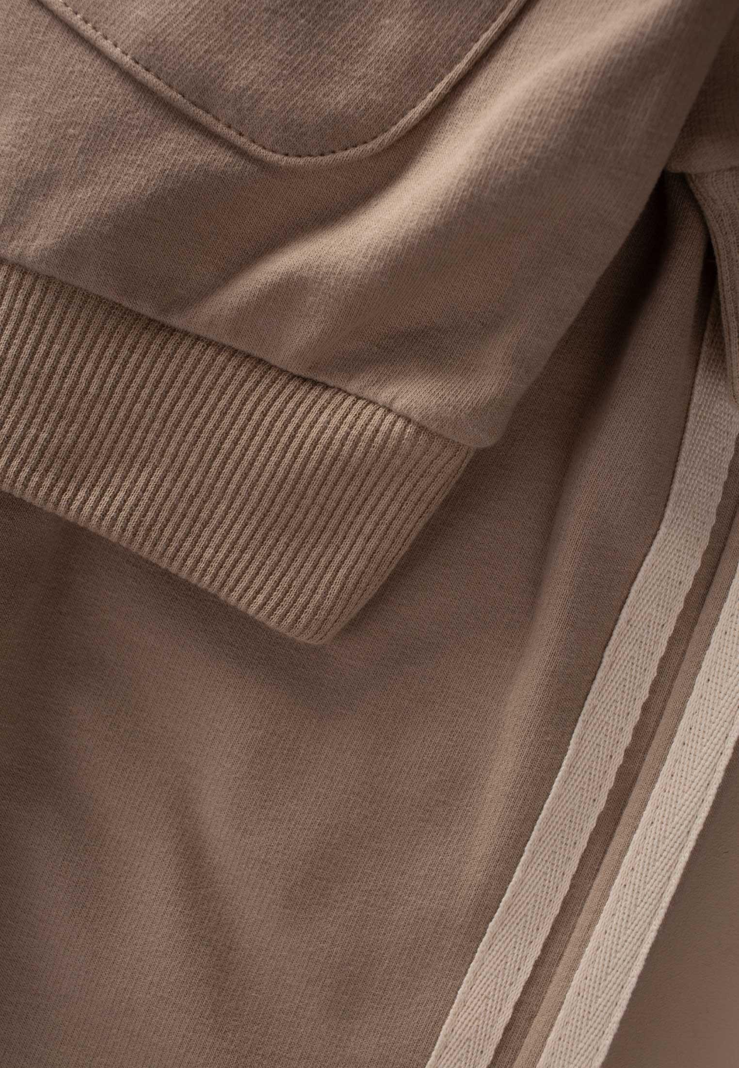 CigitKapşonlu Asimetrik Cepli Sweatshirt Takım 2-10 Yaş Vizon