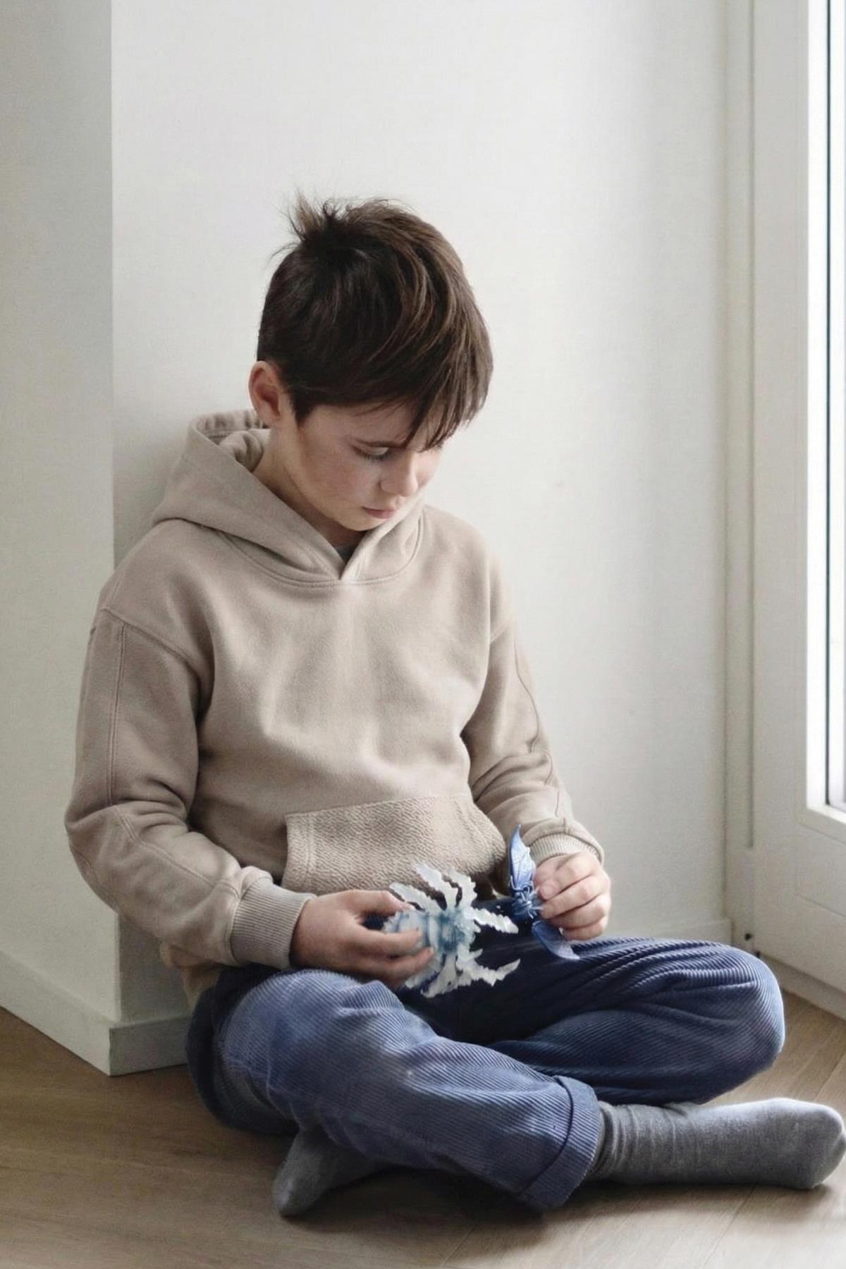 CigitKapşonlu Sweatshırt 2-10 Yaş TAŞ