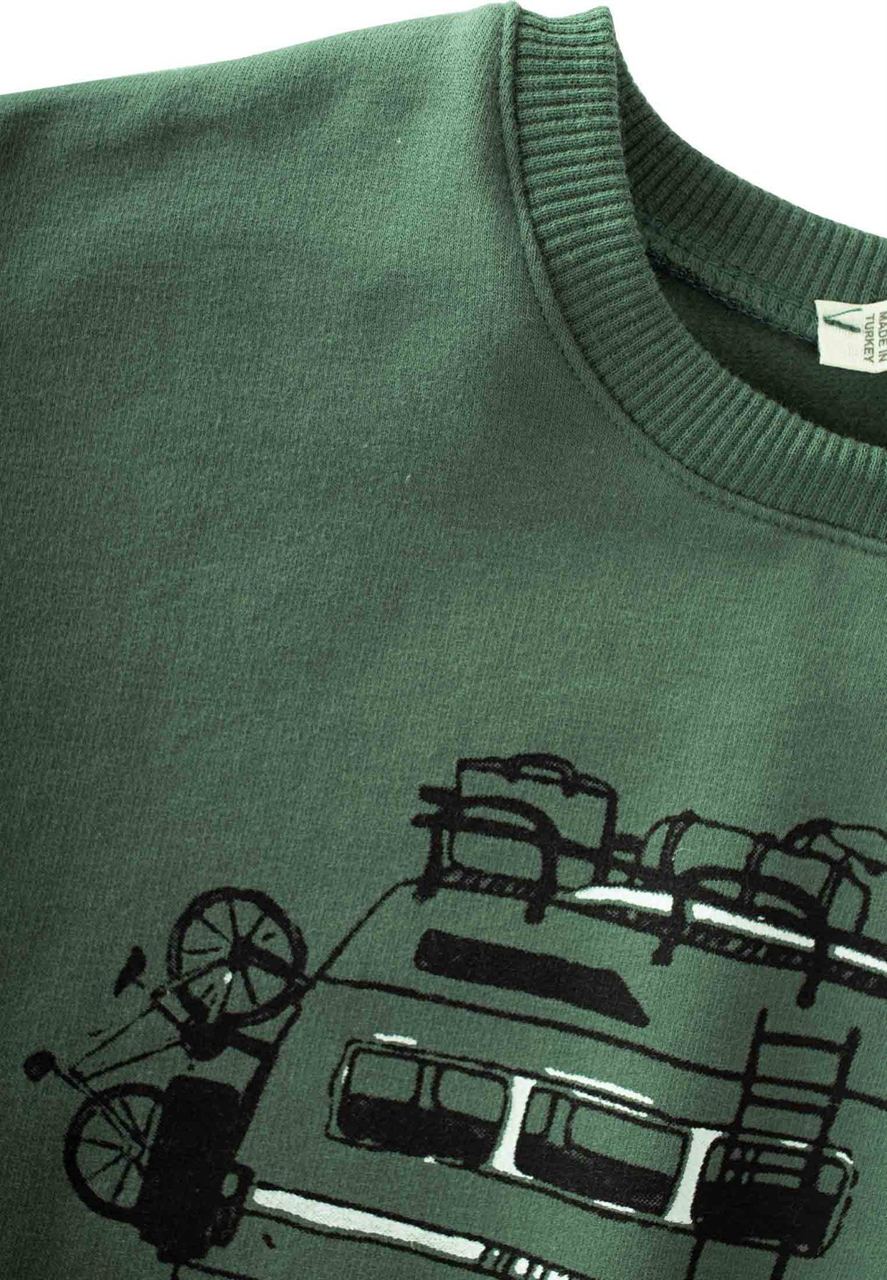 80995 - 5026Karavan Baskılı Sweatshirt 2-8 Yaş Haki Yeşil - Yeni SezonCigitKaravan Baskılı Sweatshirt 2-8 Yaş Haki Yeşil