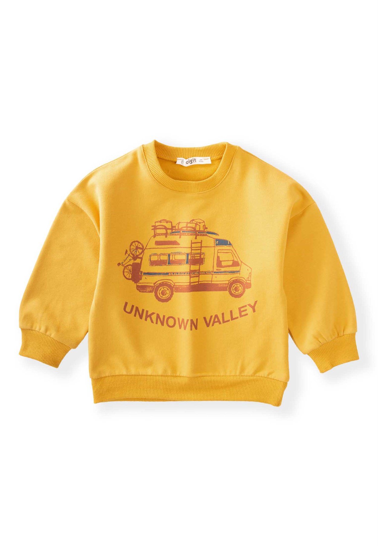 80995 - 5006Karavan Baskılı Sweatshirt 2-8 Yaş Hardal sarı  - Yeni SezonCigitKaravan Baskılı Sweatshirt 2-8 Yaş Hardal sarı