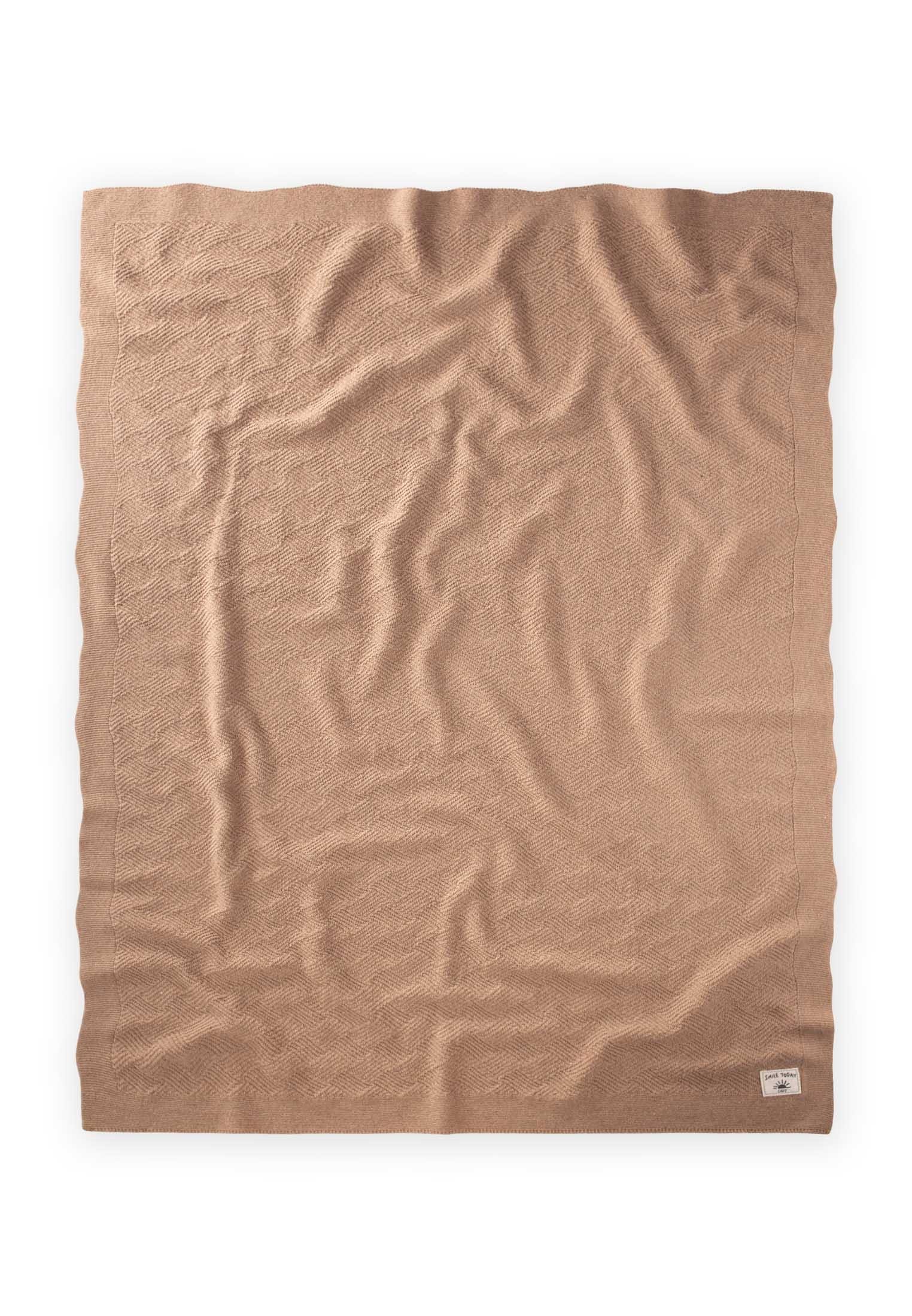 CigitKargen Desen İnce Triko Battaniye 80X100 Cm (+/-5) Vizon
