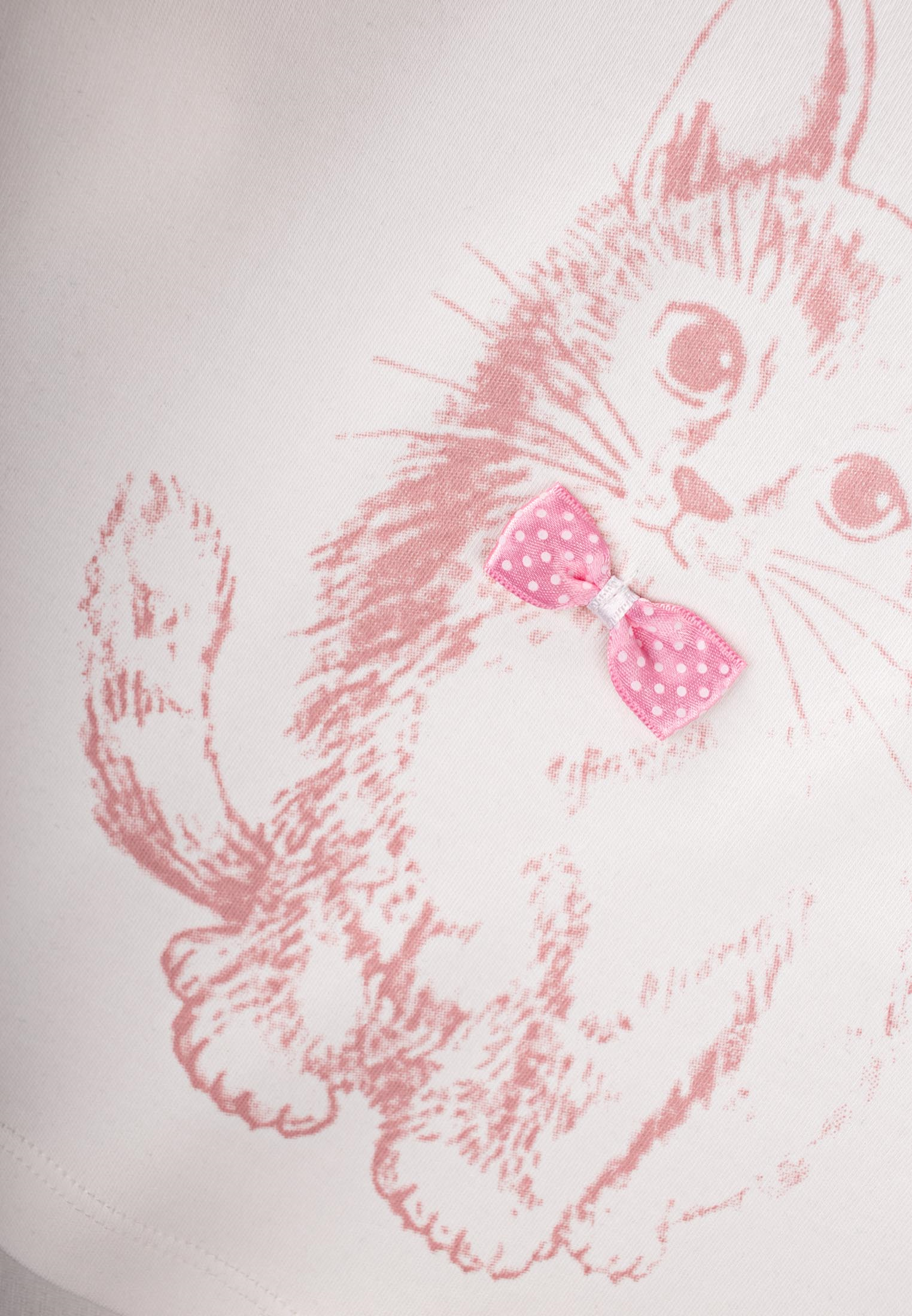 CigitKedi Baskılı Pijama Takım 2-8 Yaş Ekru