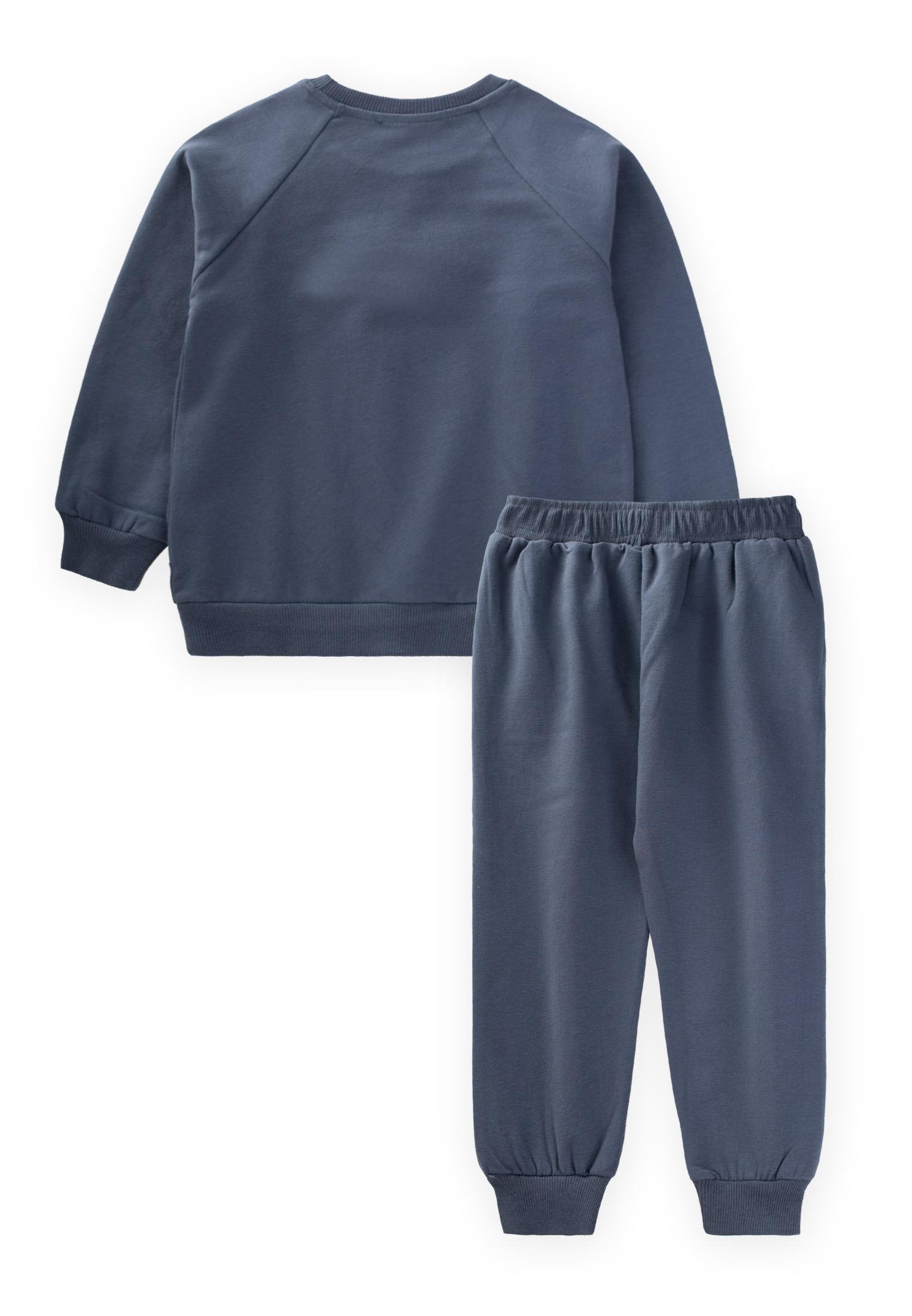 CigitKelebek Baskılı Sweatshirt Takım 2-10 Yaş Lacivert