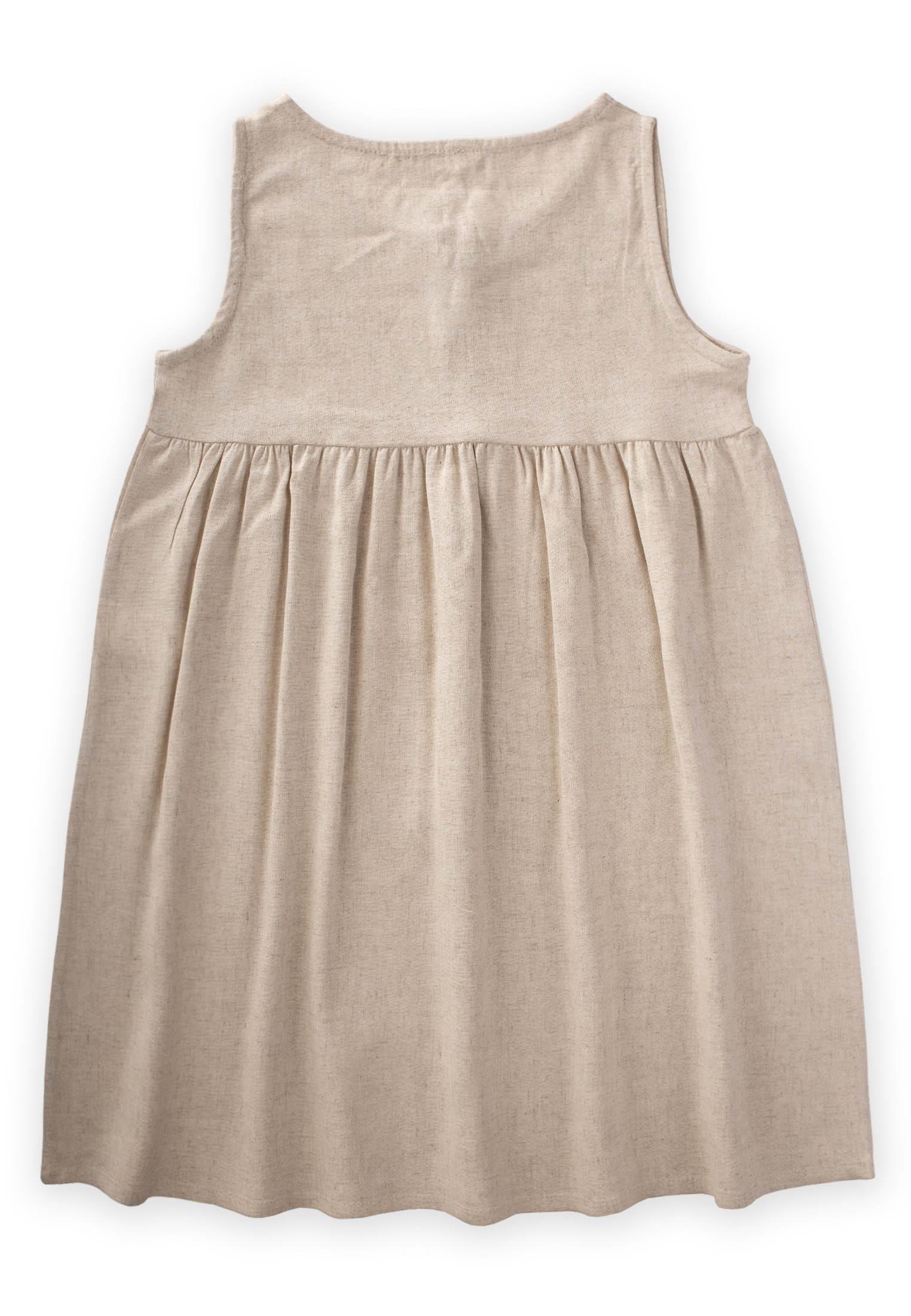 CigitKeten Bağcıklı Elbise 2-6 Yaş NATUREL 