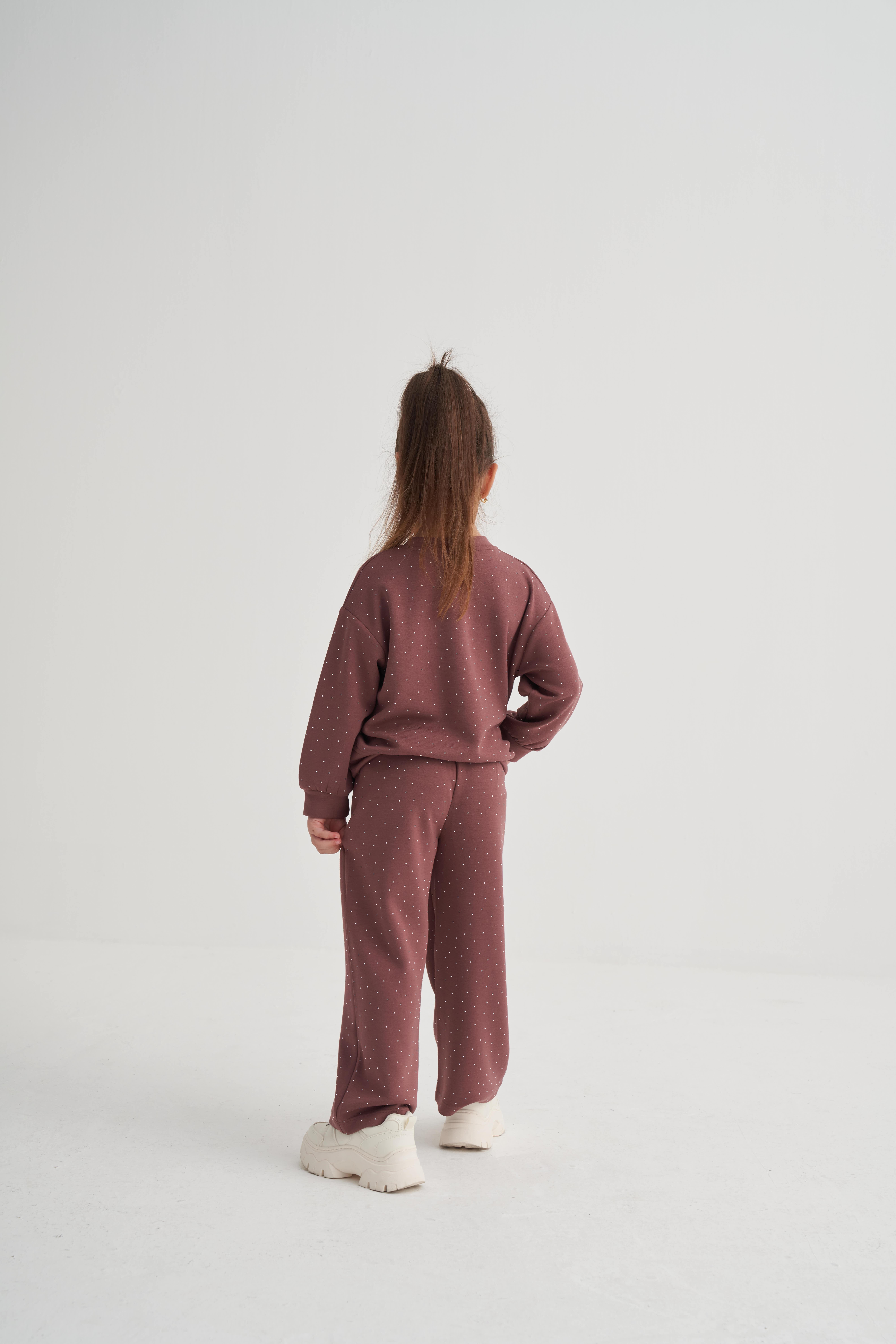 CigitKomple Taşlı Modal Takım 2-7 Yaş GÜL KURUSU