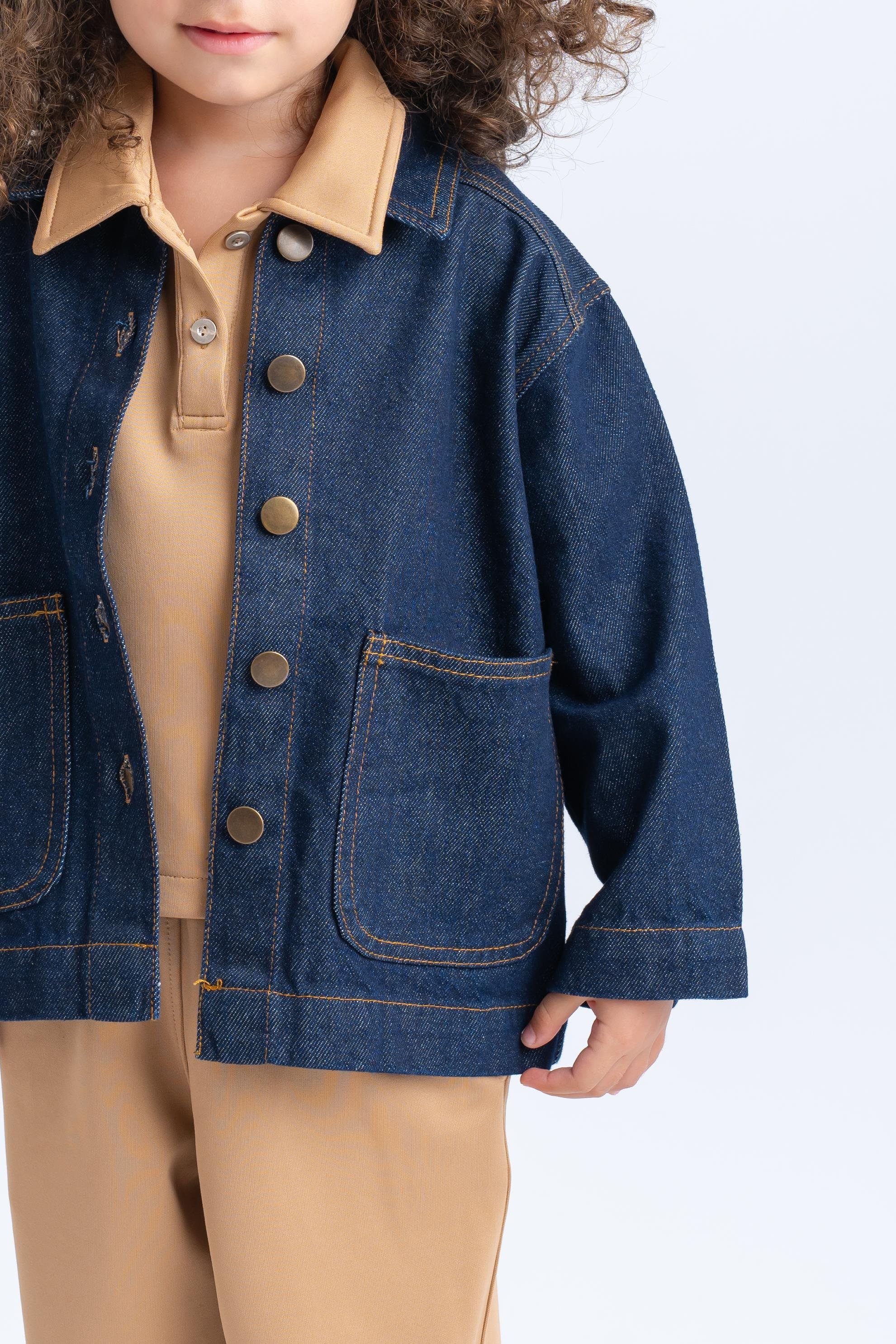 CigitKoyu Yıkama Kot Ceket 2-7 Yaş MAVİ