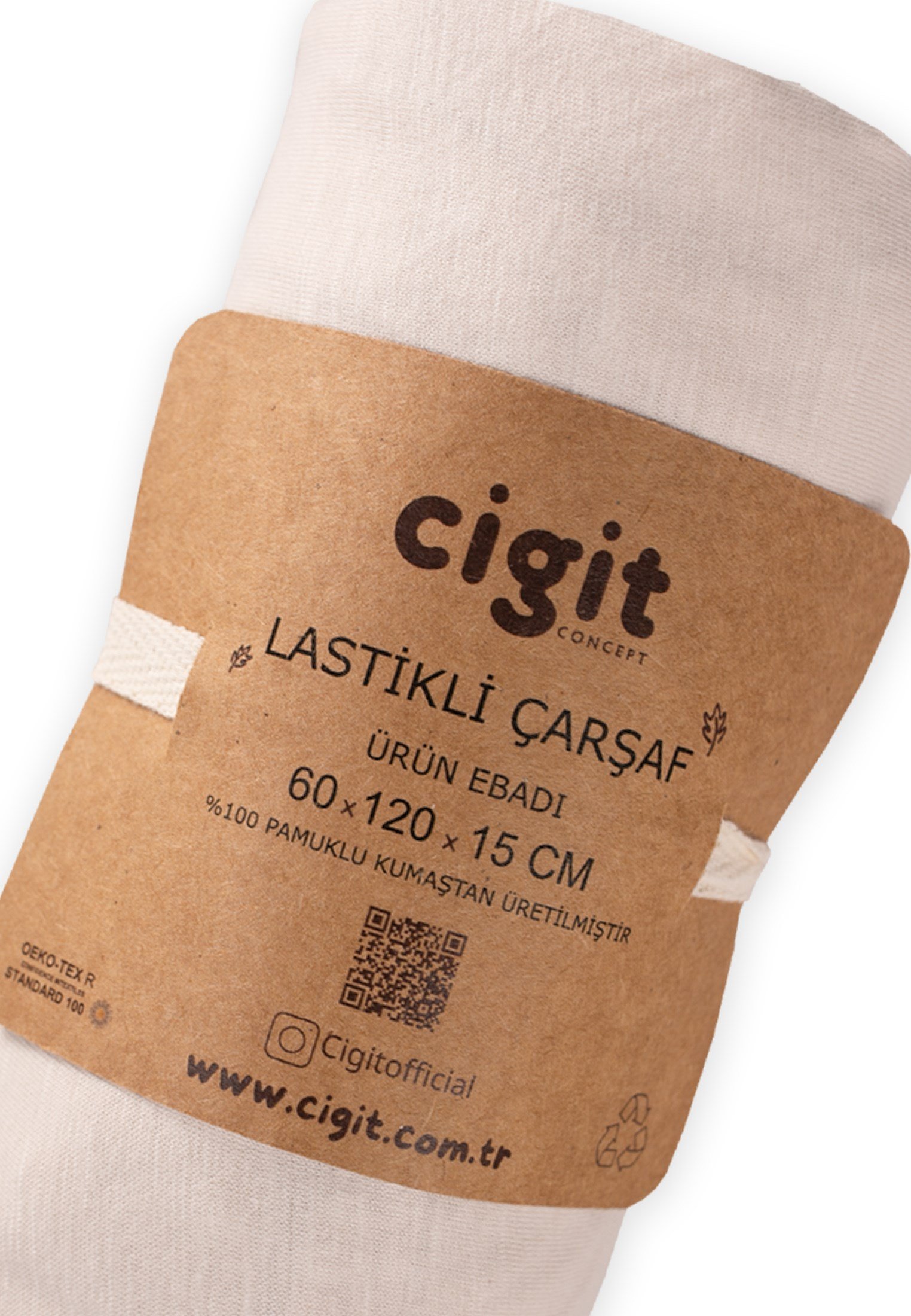 CigitLastikli Çarşaf 60X120 Cm BEJ