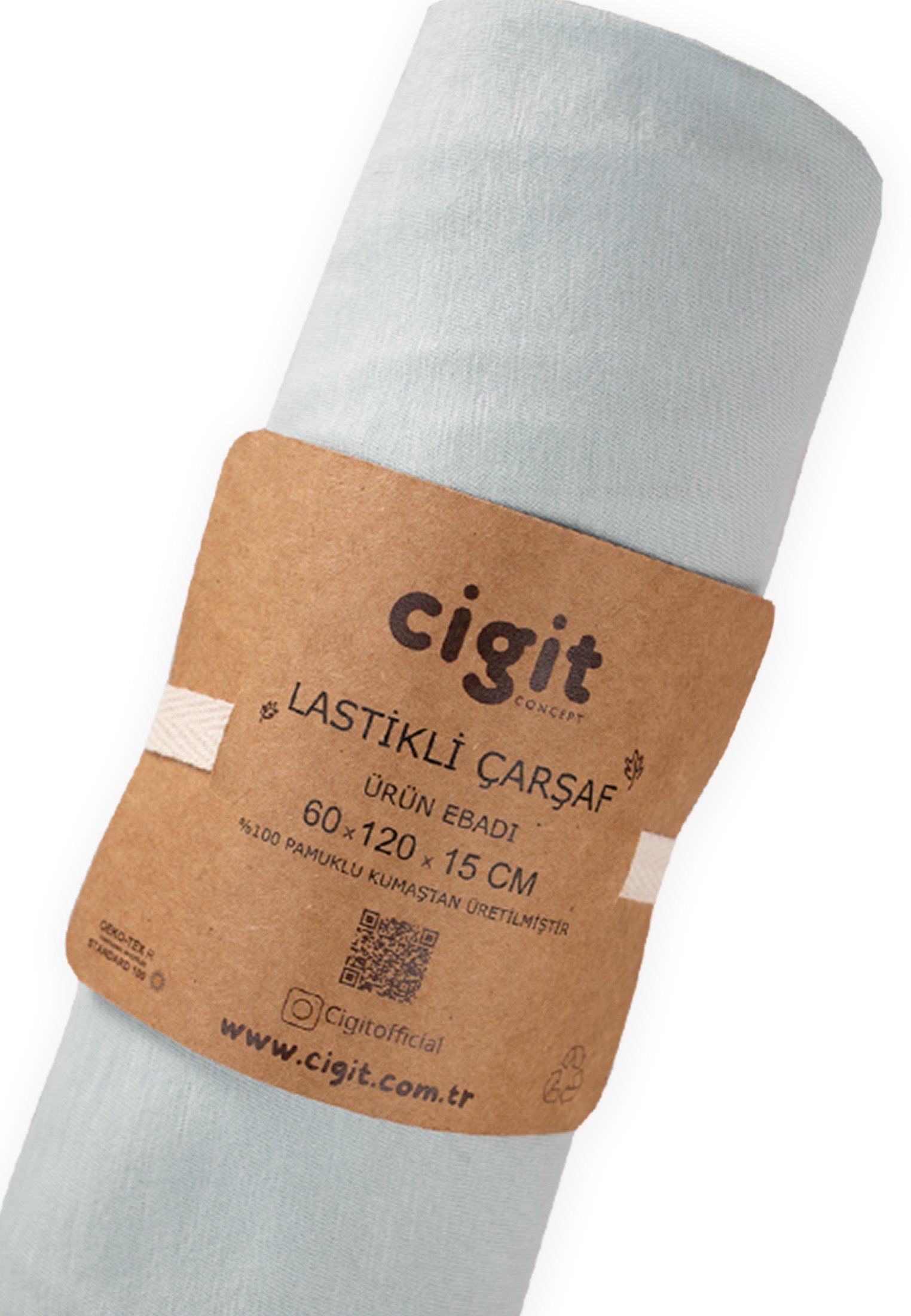 CigitLastikli Çarşaf 60X120 Cm MİNT YEŞİLİ