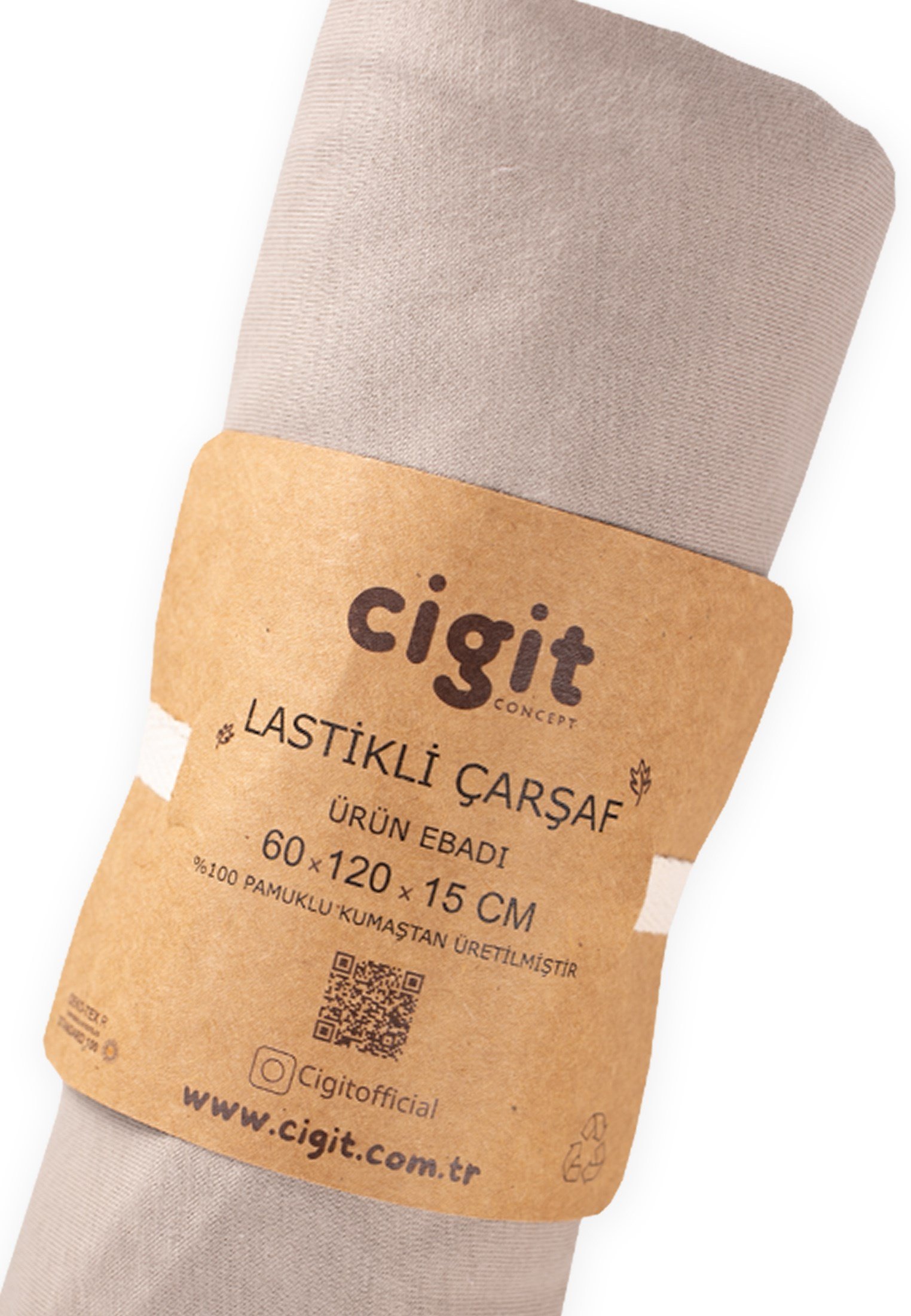 CigitLastikli Çarşaf 60X120 Cm Vizon