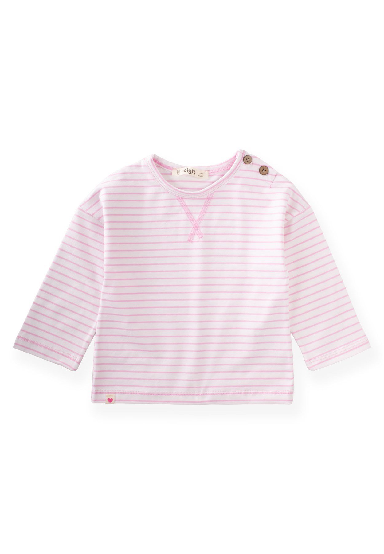70882 - 5080Mevsimlik Basıc T-Shırt 1-5 Yaş Pembe çizgili - Fırsat ÜrünüCigitMevsimlik Basıc T-Shırt 1-5 Yaş Pembe çizgili