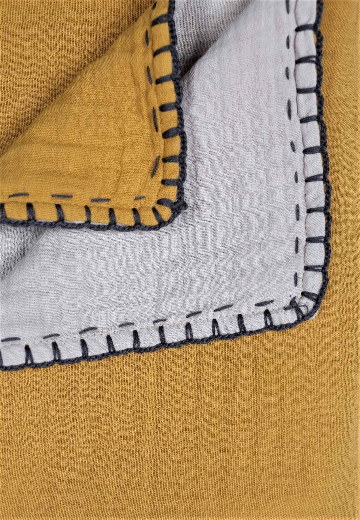 100181-925Müslin Çift Taraflı El İşili Bebek Battaniye (Yıkanmıştır) 100X100 cm Hardal - Gri - CigitCigitMüslin Çift Taraflı El İşili Bebek Battaniye (Yıkanmıştır) 100X100 cm Hardal - Gri