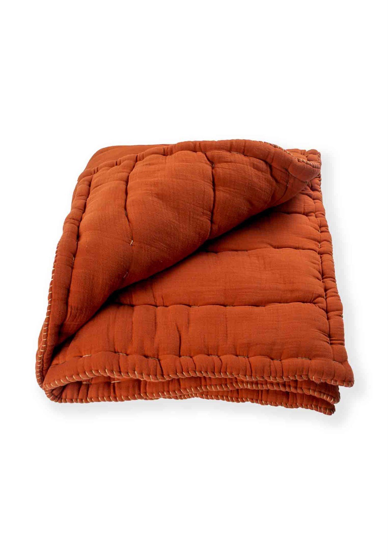 100229 - 1400Müslin El İşi Overloklu Yorgan100X120 cm Rust - CigitCigitMüslin El İşi Overloklu Yorgan100X120 cm Rust 