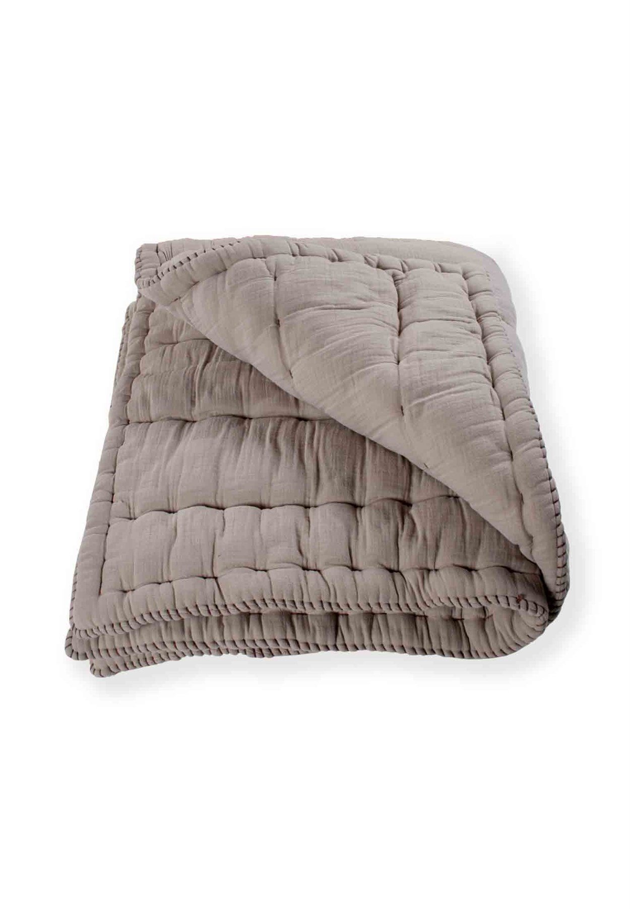 100229 - 777Müslin El İşi Overloklu Yorgan100X120 cm Vizon  - CigitCigitMüslin El İşi Overloklu Yorgan100X120 cm Vizon 