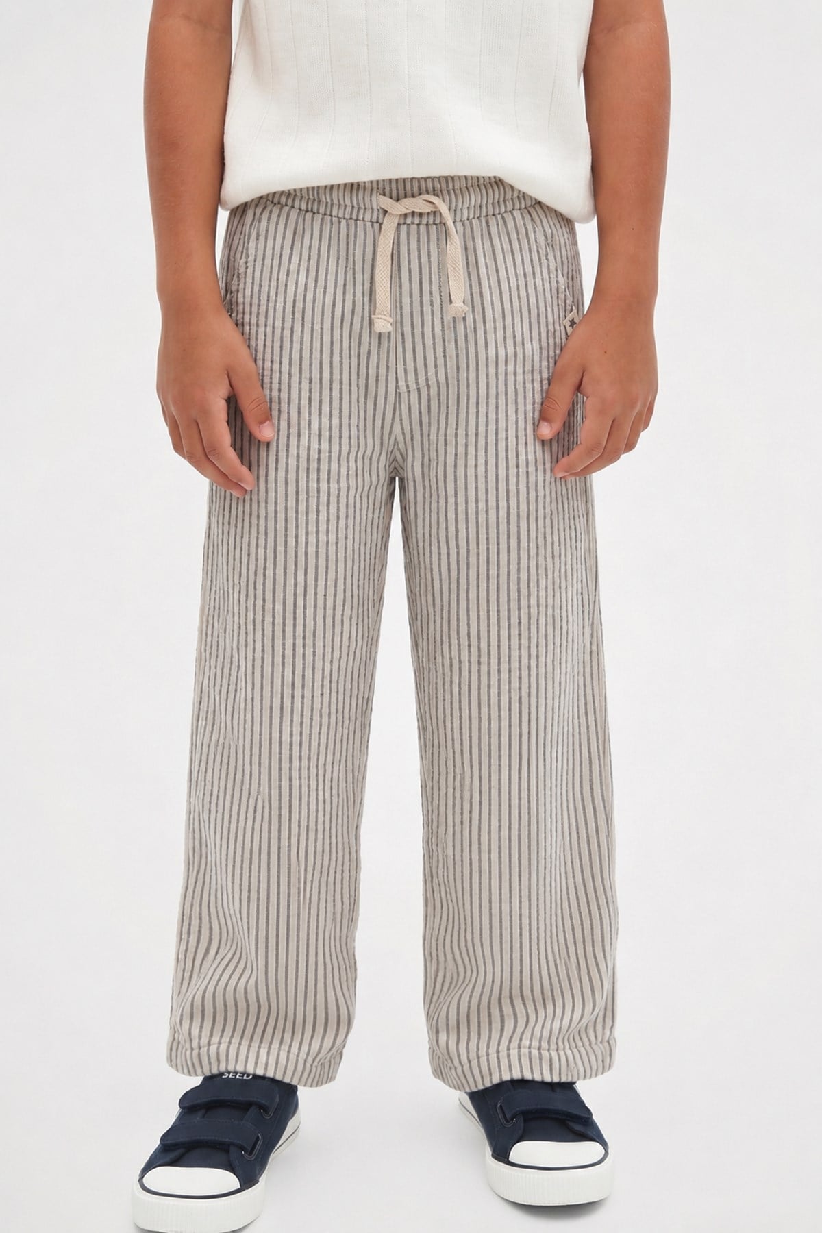 CigitMüslin Pantolon 1-7 Yaş İNCE ÇİZGİLİ