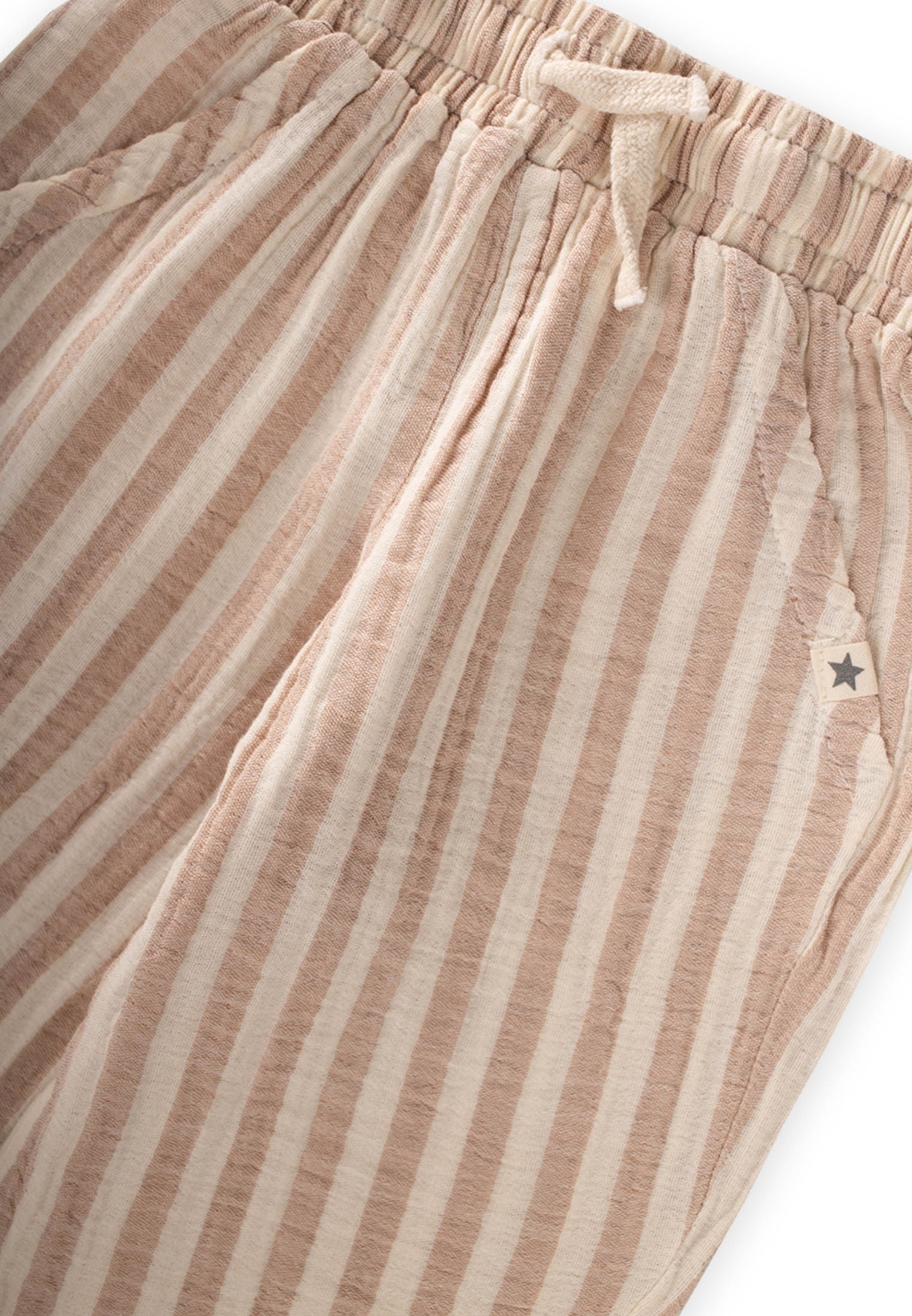 CigitMuslin Trousers Ages 1-7 Brown Striped