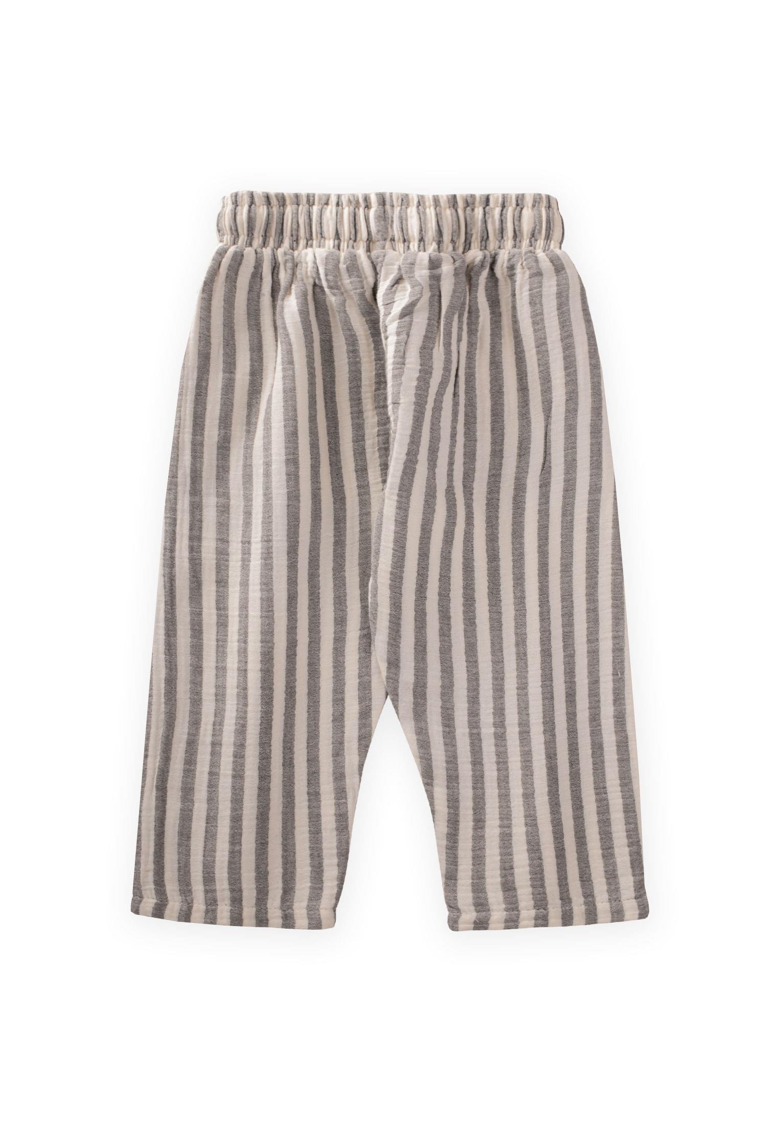CigitMüslin Pantolon 1-10 Yaş Siyah Çizgili