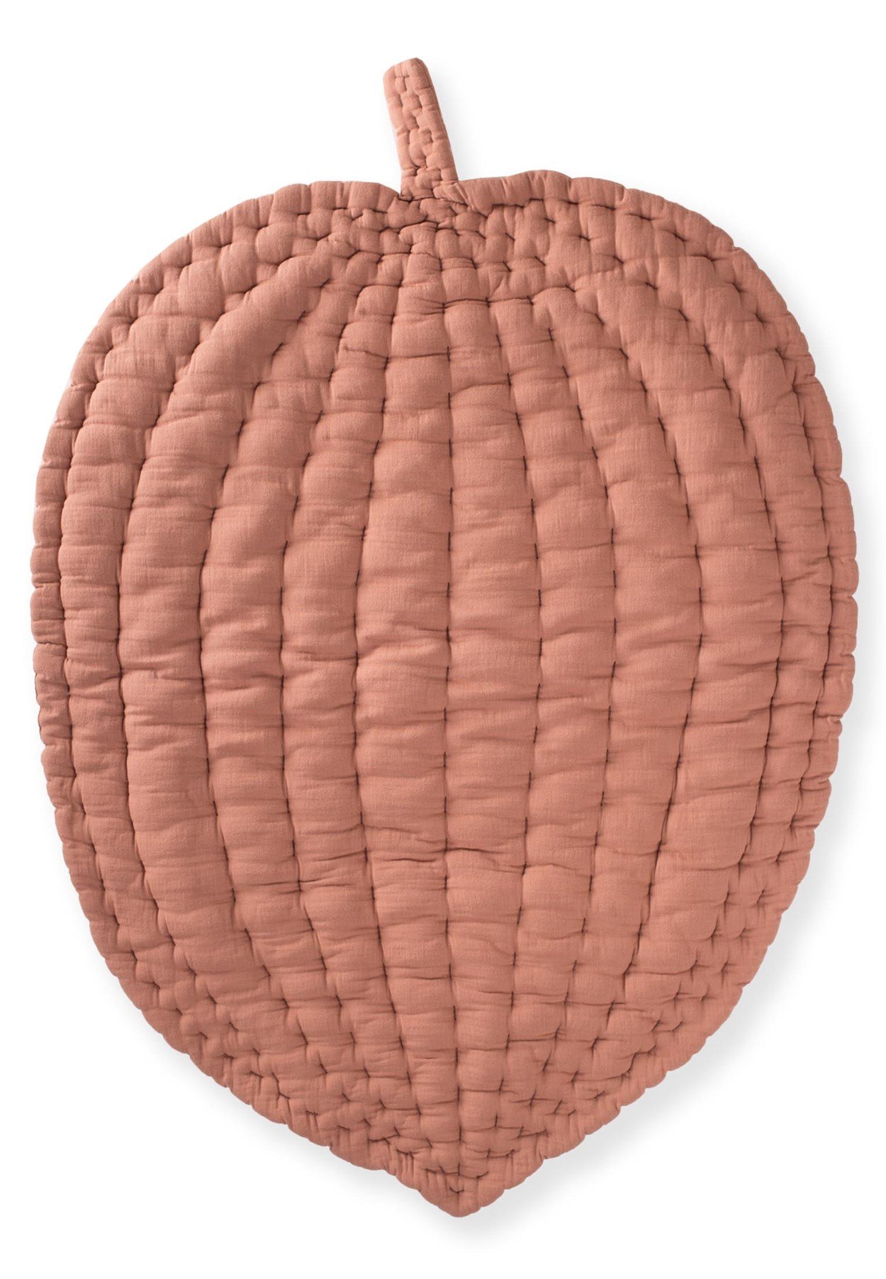 100256 - 77CigitMüslin Yaprak Bebek Oyun Minderi (Yıkanmıştır) Kahve 