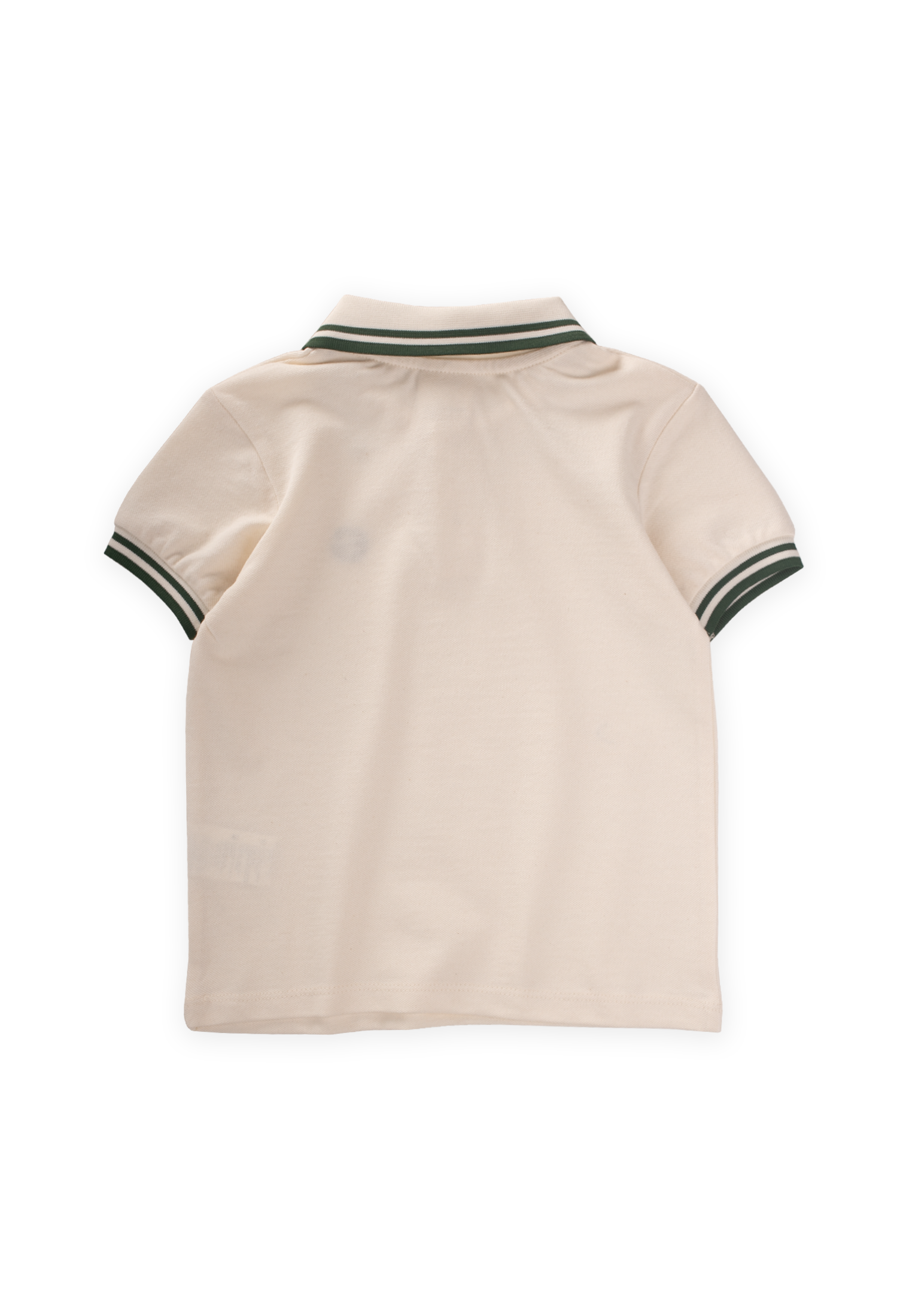 CigitNakışlı Çift Çizgili Polo Yaka T-Shırt 2-10 Yaş EKRU