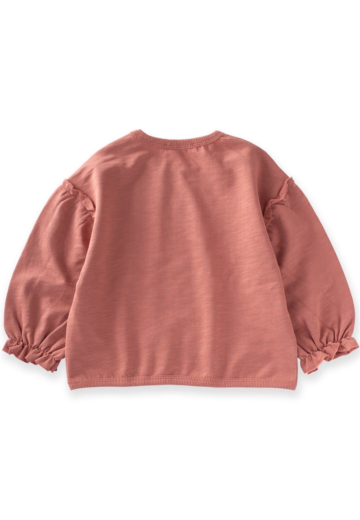 70914 - 5019Nakışlı Fırfır Detaylı Oversize Sweat 0-5 Yaş Gül Kurusu - Yeni SezonCigitNakışlı Fırfır Detaylı Oversize Sweat 0-5 Yaş Gül Kurusu