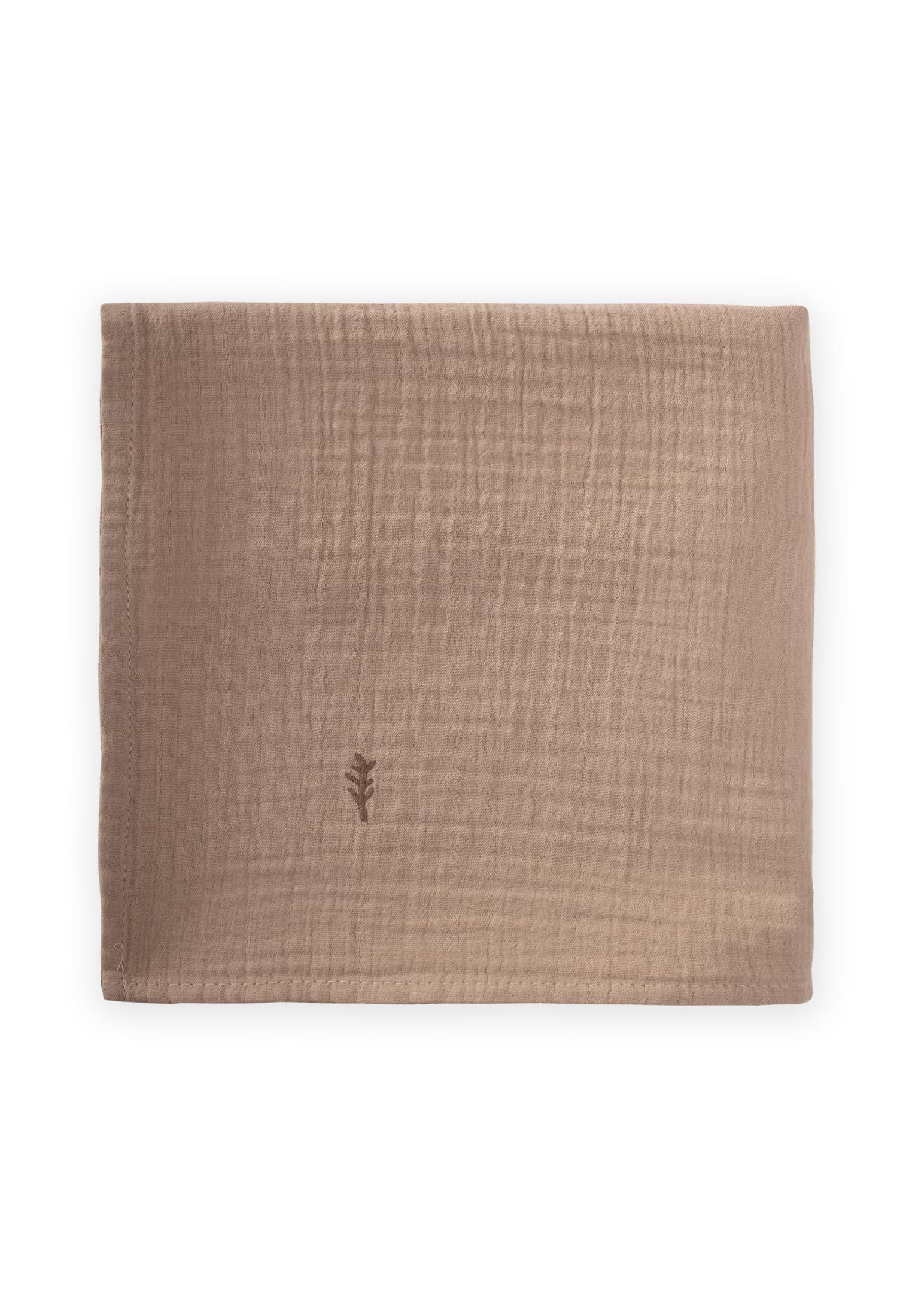 CigitNakışlı Müslin Battaniye 90X100 Cm VİZON