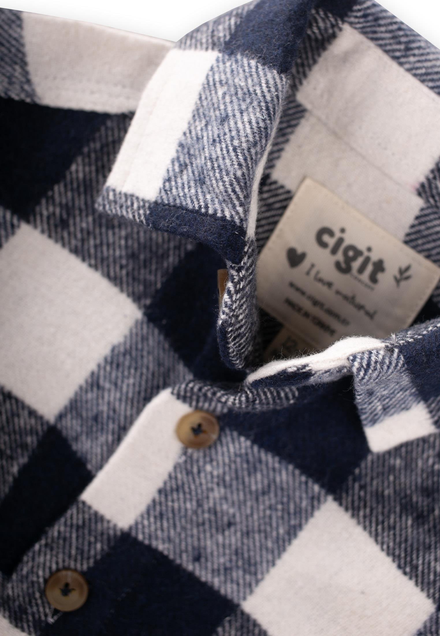 CigitOduncu Gömleği 1-9 Yaş LACİVERT EKOSE