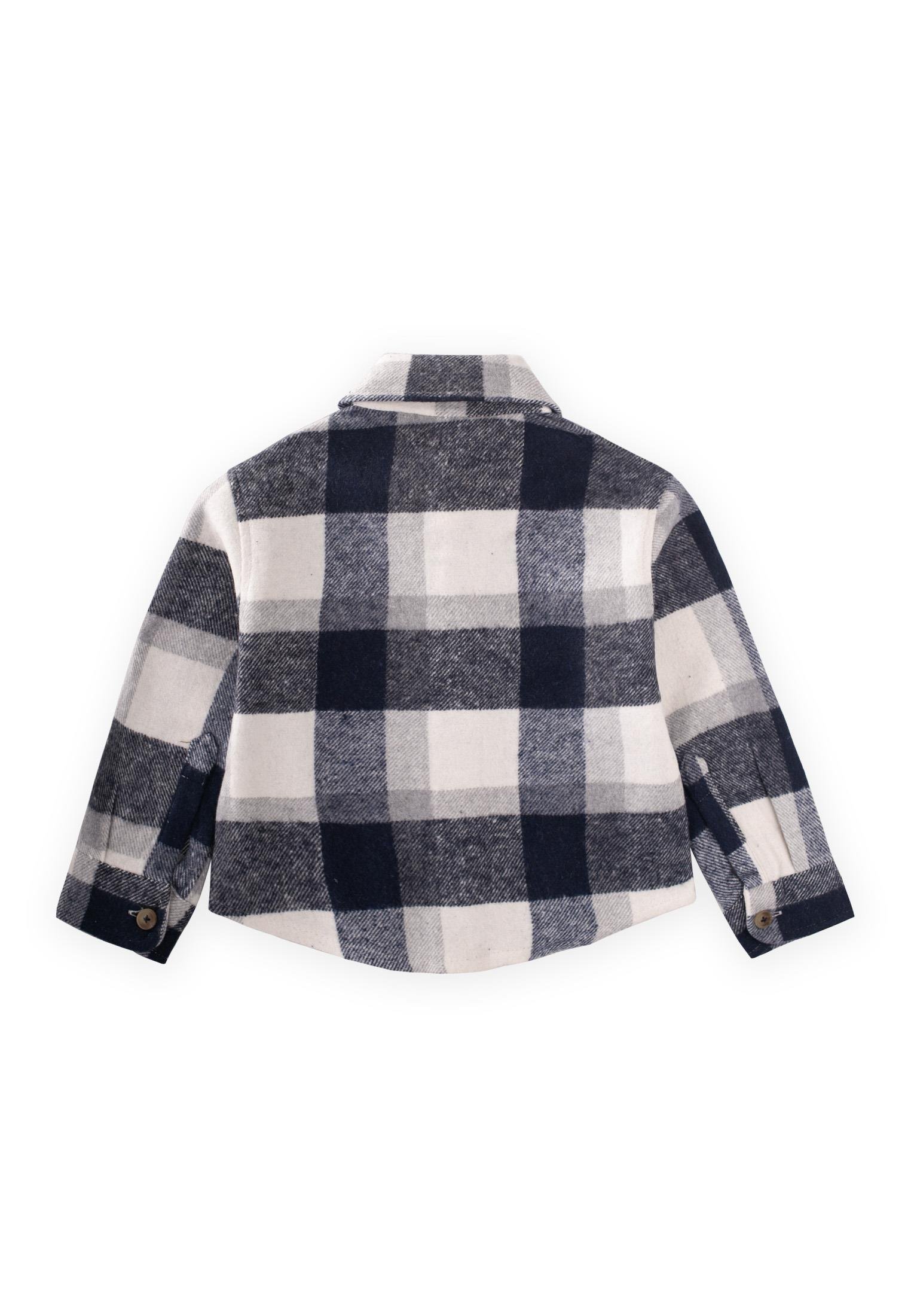 CigitOduncu Gömleği 1-9 Yaş LACİVERT GRİ EKOSE