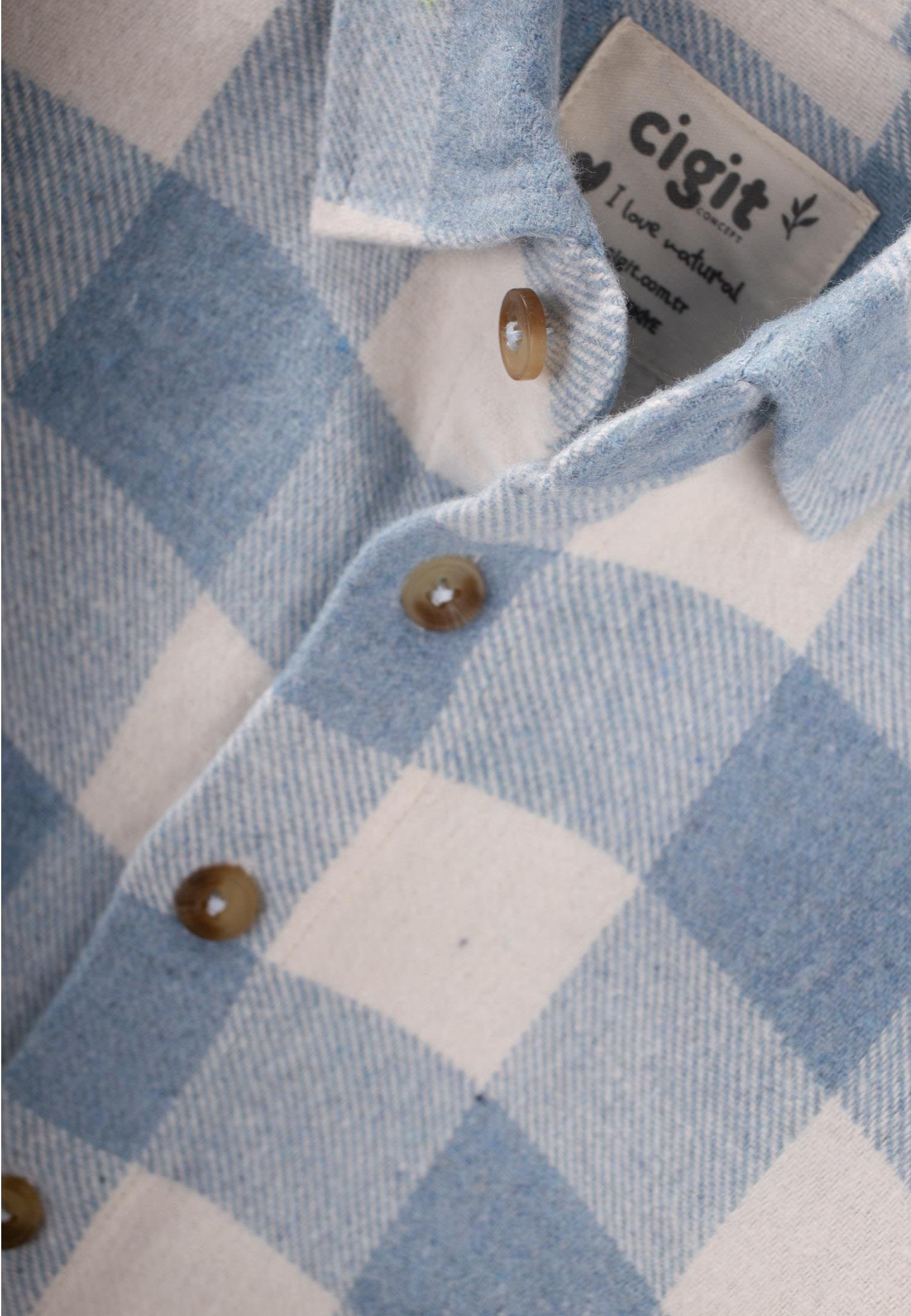 CigitOduncu Gömleği 1-9 Yaş MAVİ EKOSE