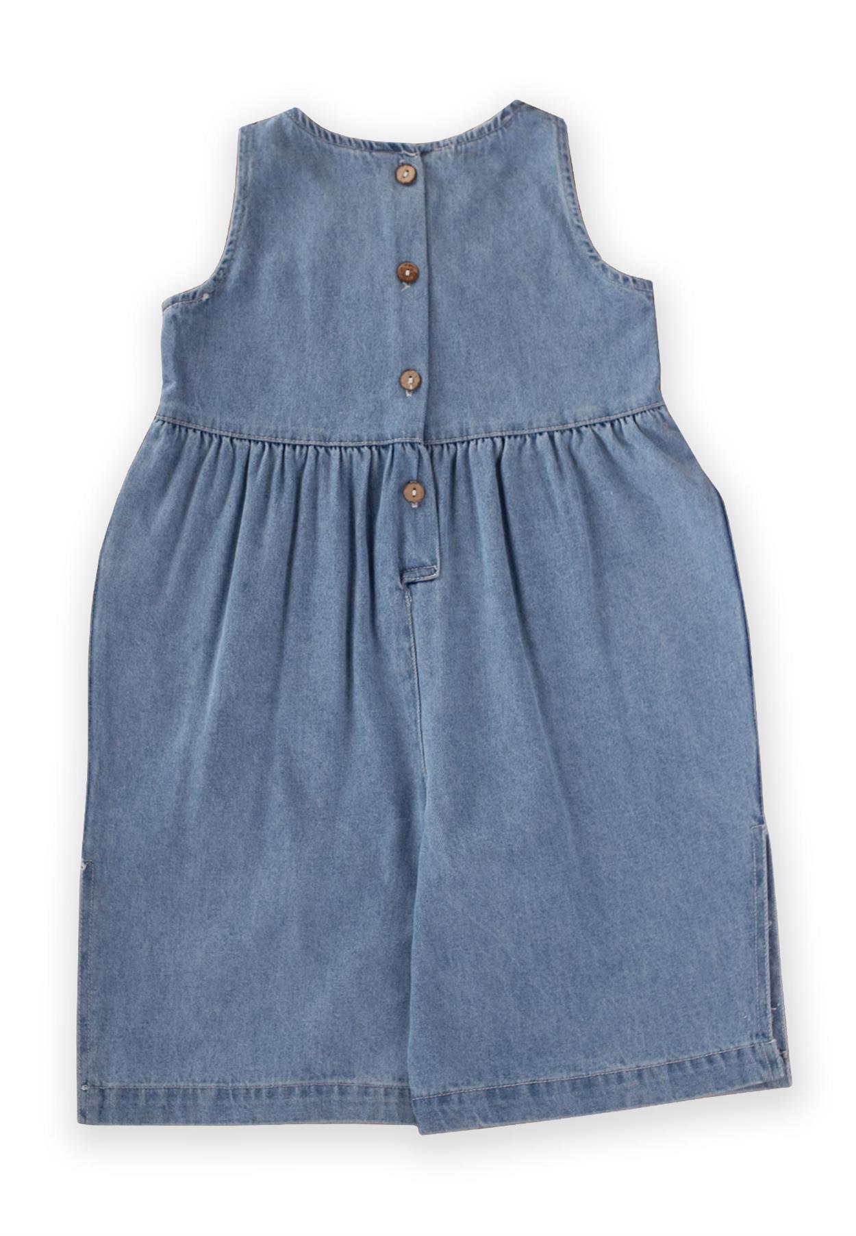 CigitÖnü Cepli Kot Tulum 2-7 Yaş MAVİ