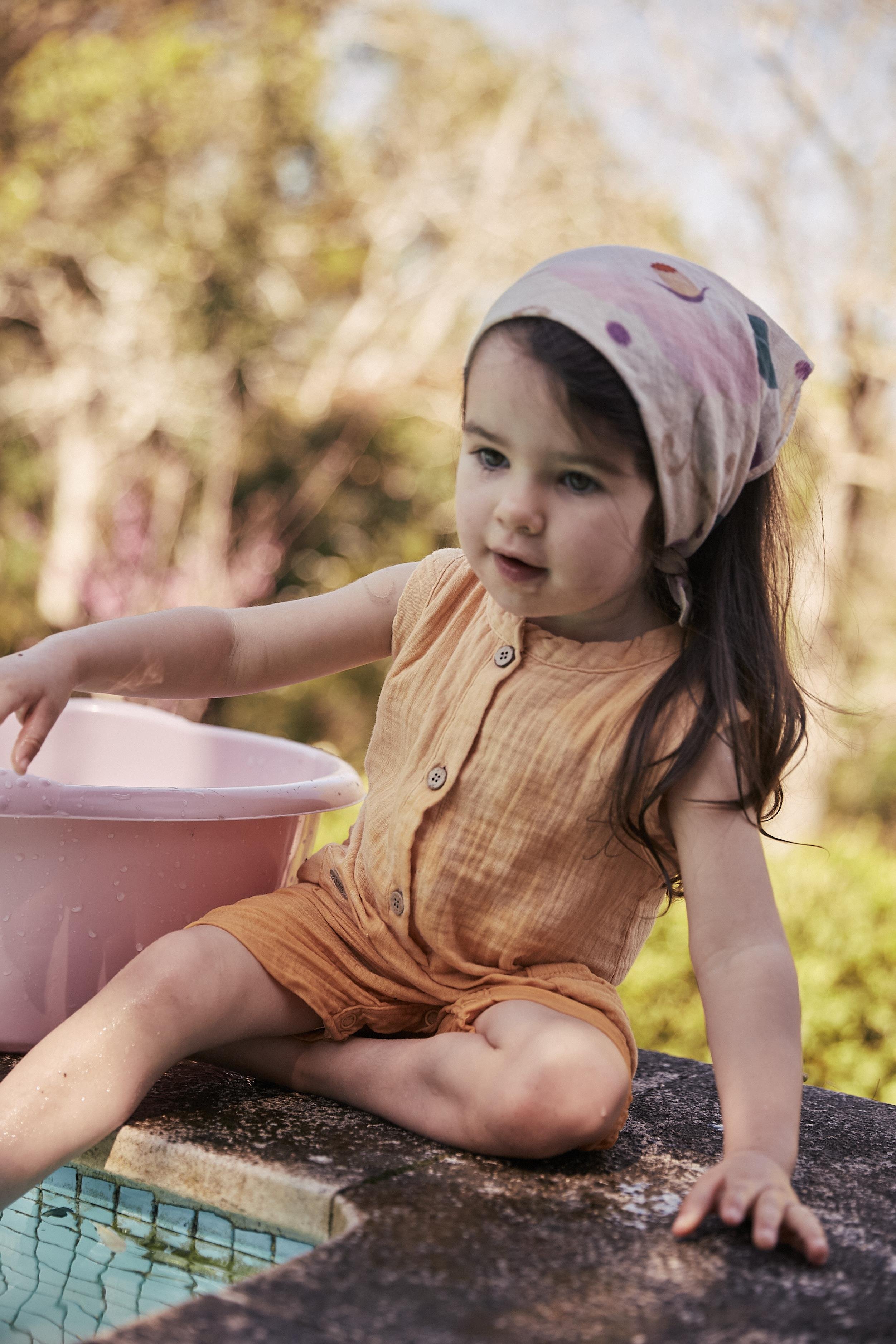 CigitOrganik Cepli Tulum 0-3 Yaş Pastel Sarı