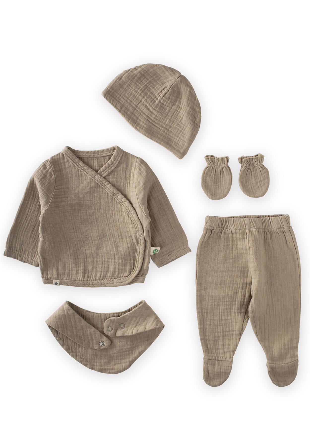 CigitOrganik Hastahane Çıkışı Bebek Takımı 0-3 Ay Vizon