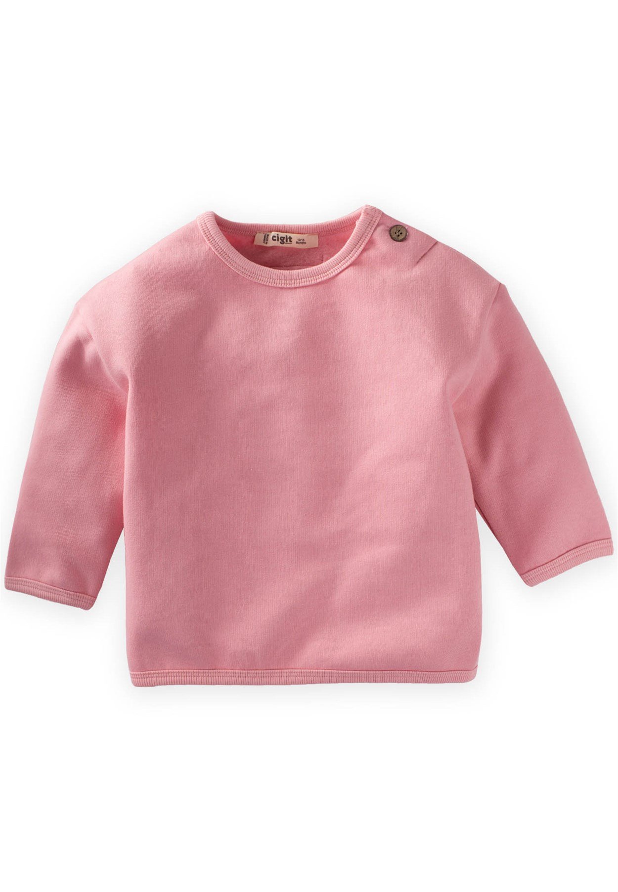 81035 - 5002Oversize Etiket Detaylı Sweatshirt 1-5 Yaş Pudra Pembe - CigitCigitOversize Etiket Detaylı Sweatshirt 1-5 Yaş Pudra Pembe