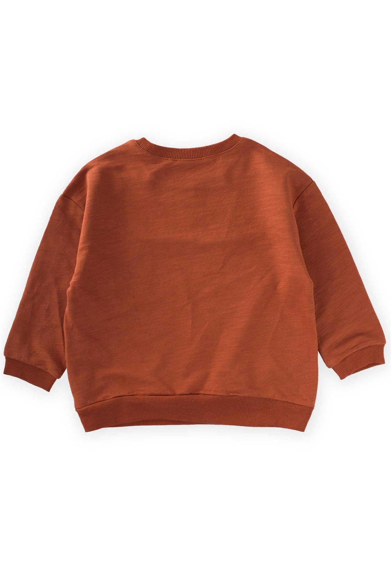70966 - 5005CigitOversize Gizli Cepli Sweatshırt 3-9 Yaş KİREMİT