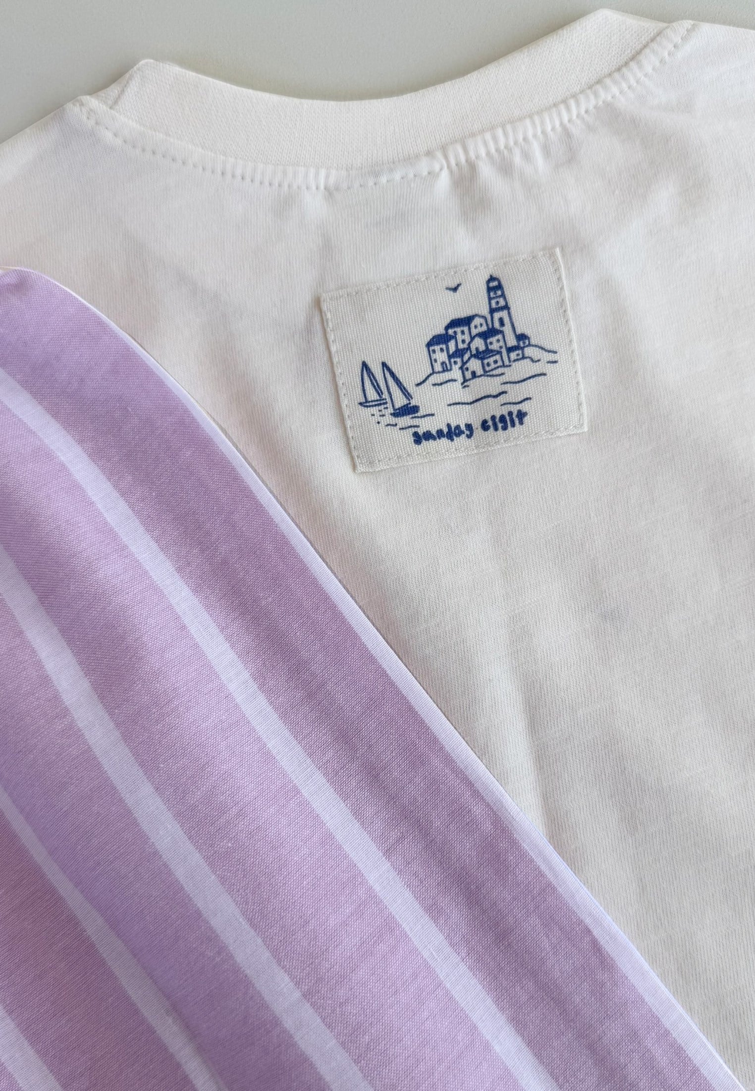 CigitOversize T-Shirt Takım 2-10 Yaş Ekru