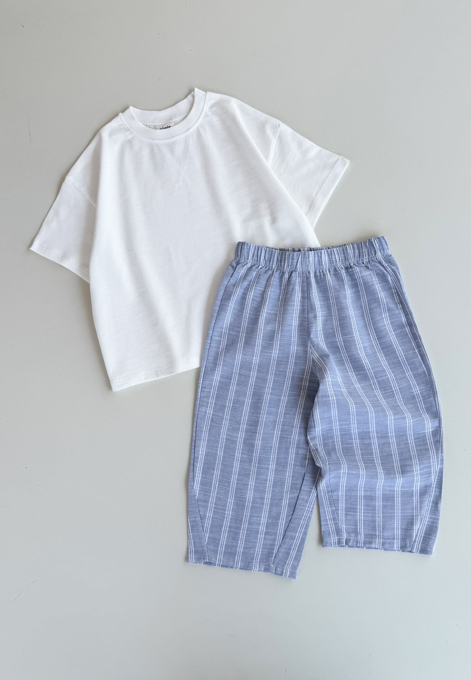 CigitOversize T-Shirt Takım 2-10 Yaş Kırık Beyaz