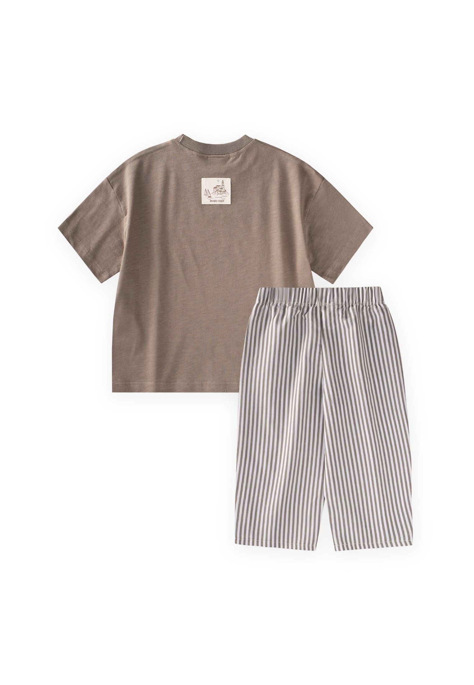 CigitOversize T-Shirt Takım 2-10 Yaş Vizon