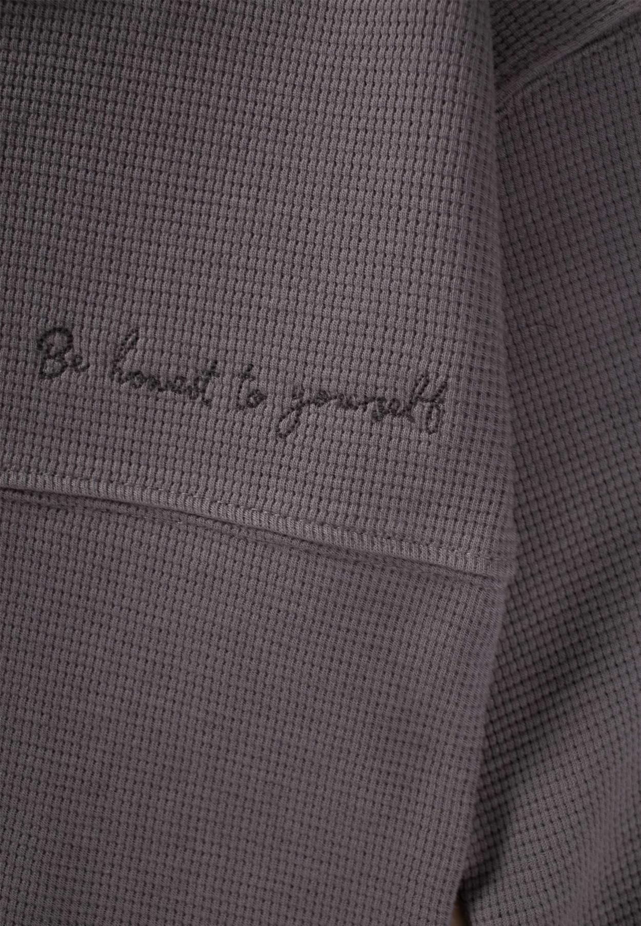 CigitOversize Waffle Mevsimlik T-Shirt 2-10 Yaş Gri