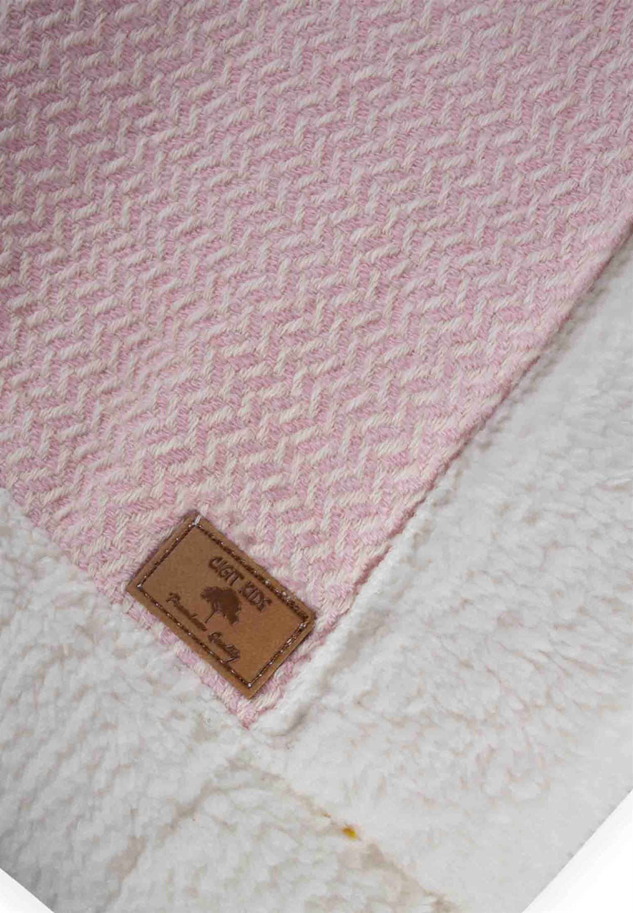 100248 - 140Pelüşlü Hasır Desen Bebek Battaniye 85X100 cm Pembe - CigitCigitPelüşlü Hasır Desen Bebek Battaniye 85X100 cm Pembe