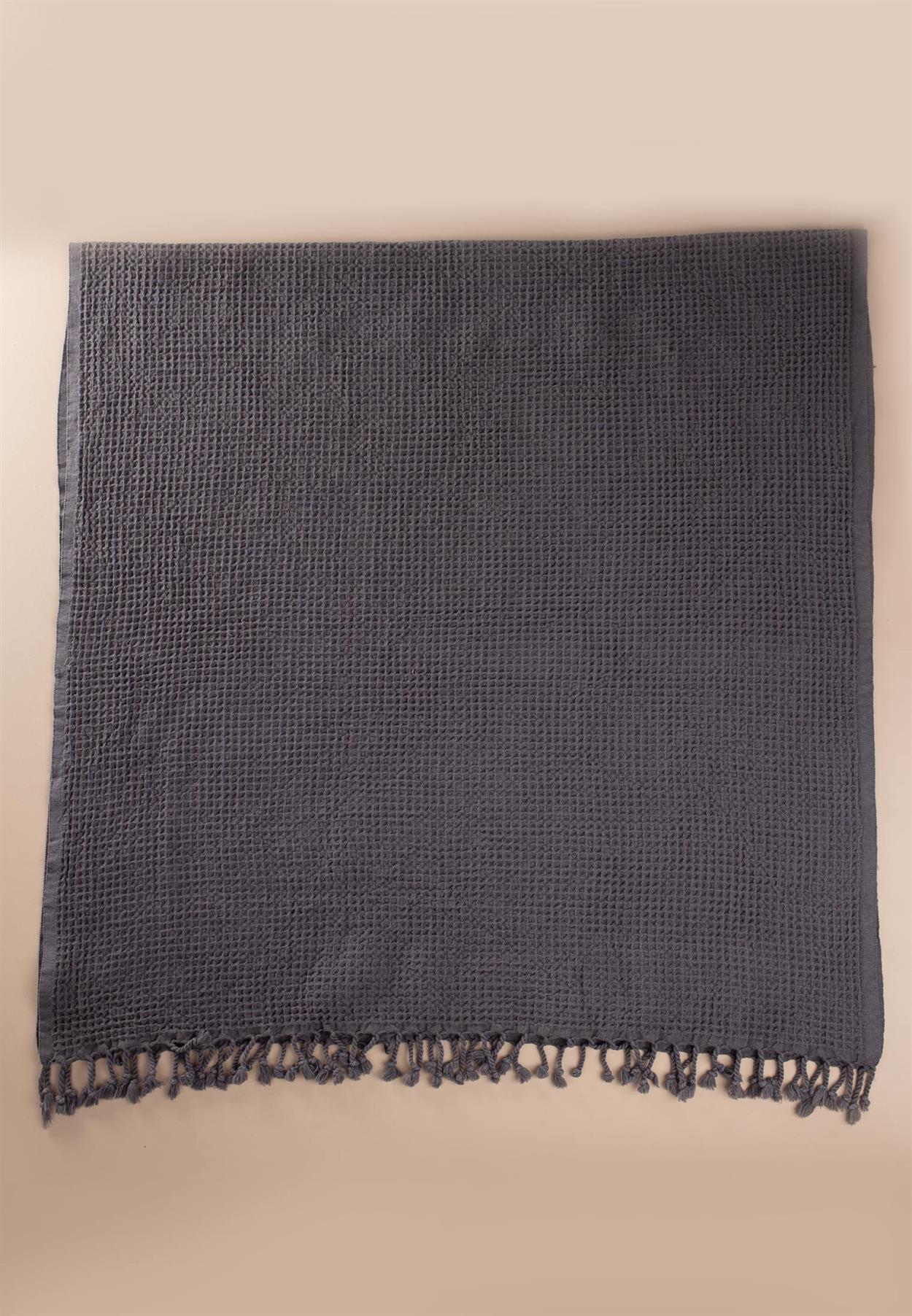 CigitPike Boyalı Peştemal Havlu (Yıkanmıştır) 90X180 Cm Antrasit
