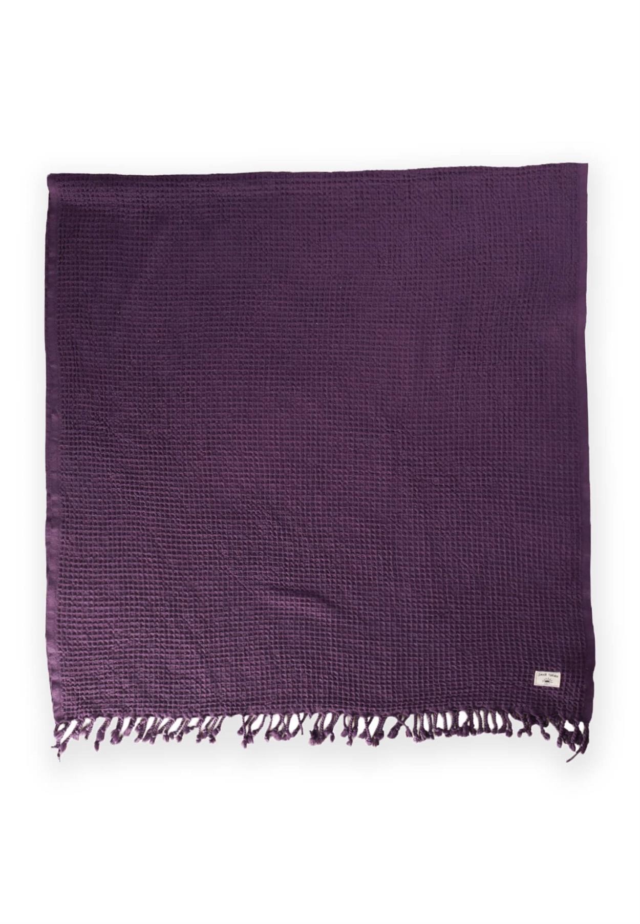 CigitPike Boyalı Peştemal Havlu (Yıkanmıştır) 90X180 Cm Mor