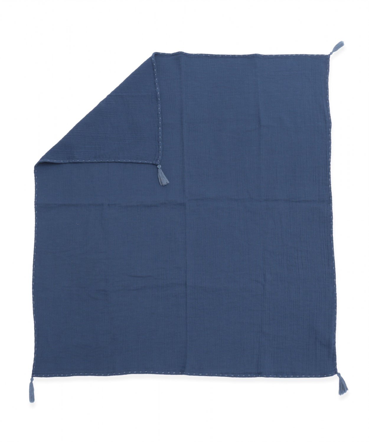 PUSKUL DBL FACE MUSLIN BATTANİYE100X100CM(YIKANMIŞTIR) +/- 2 cm LACIVERT