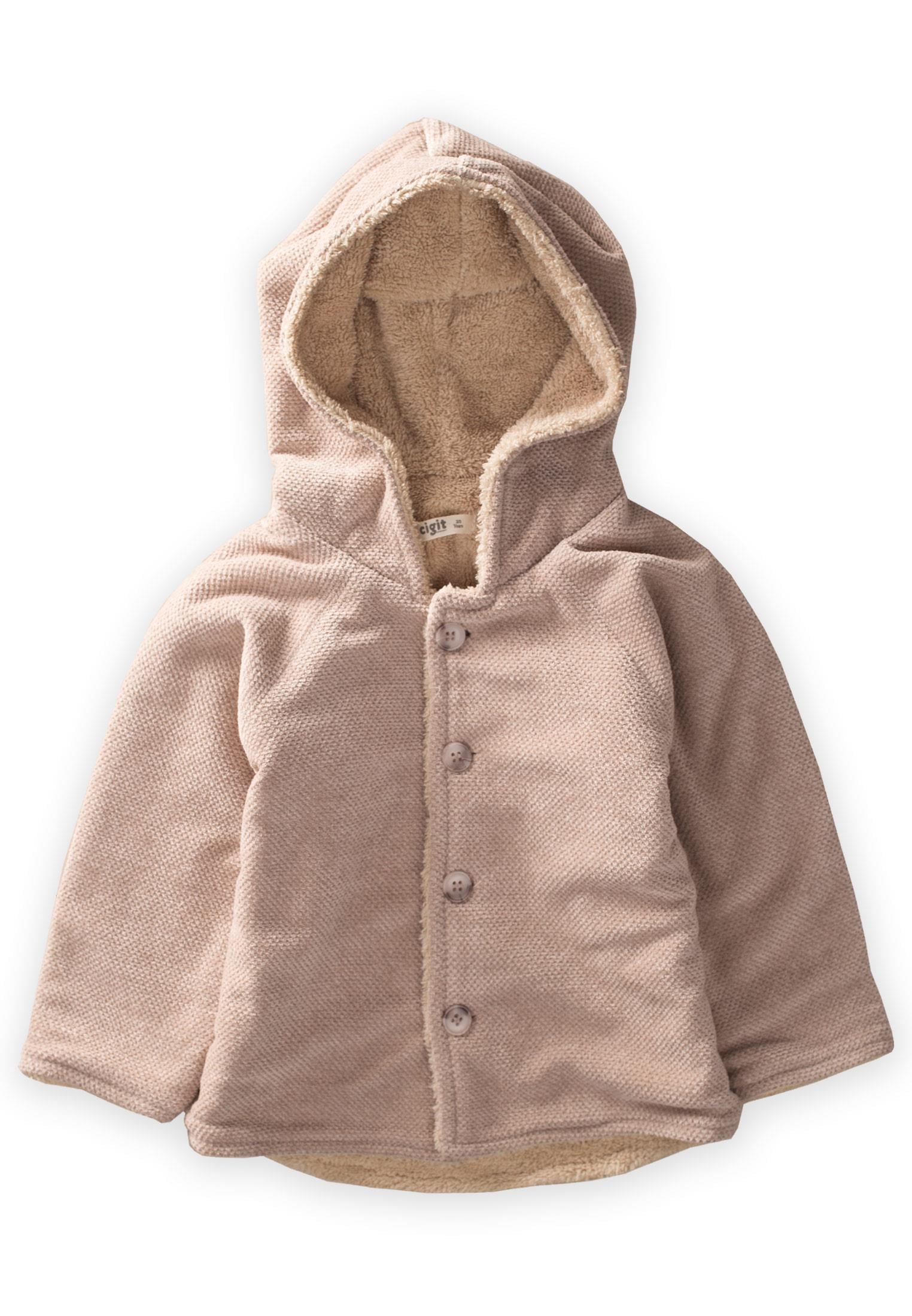 CigitReglan Kol Kapşonlu Sweatshırt 2-6 Yaş BEJ