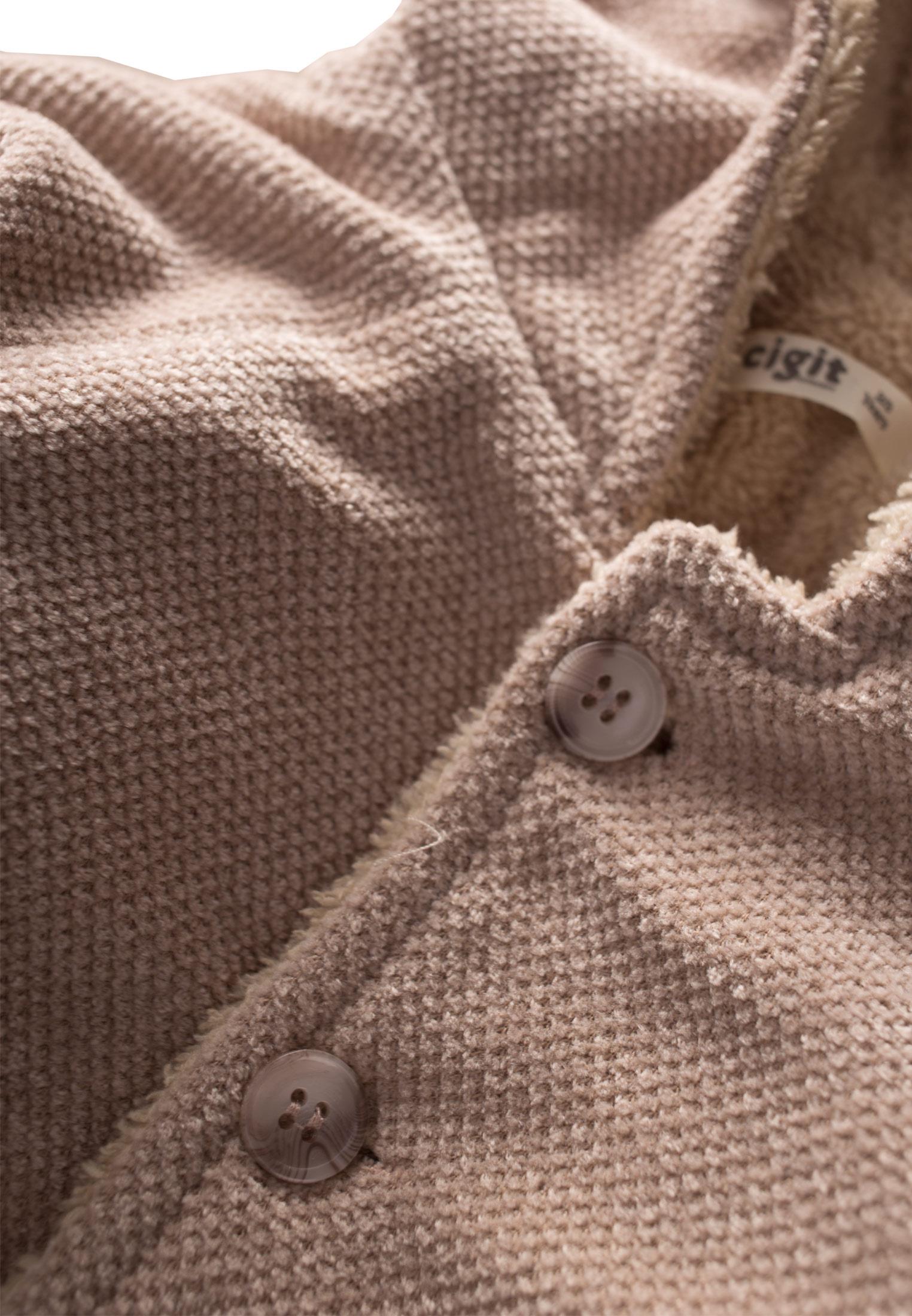 CigitReglan Kol Kapşonlu Sweatshırt 2-6 Yaş BEJ