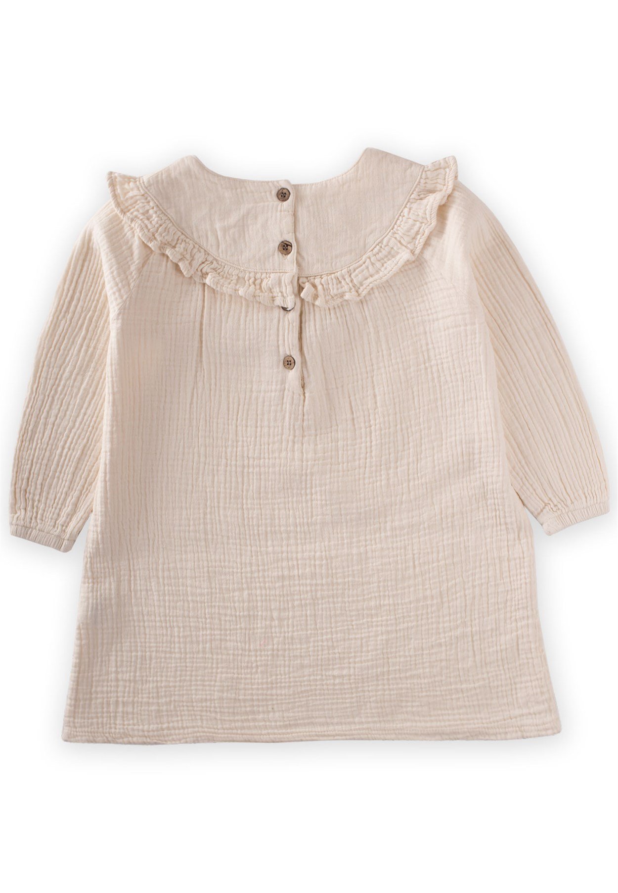 CigitRobası Nakışlı Müslin Elbise 2-8 Yaş KREM