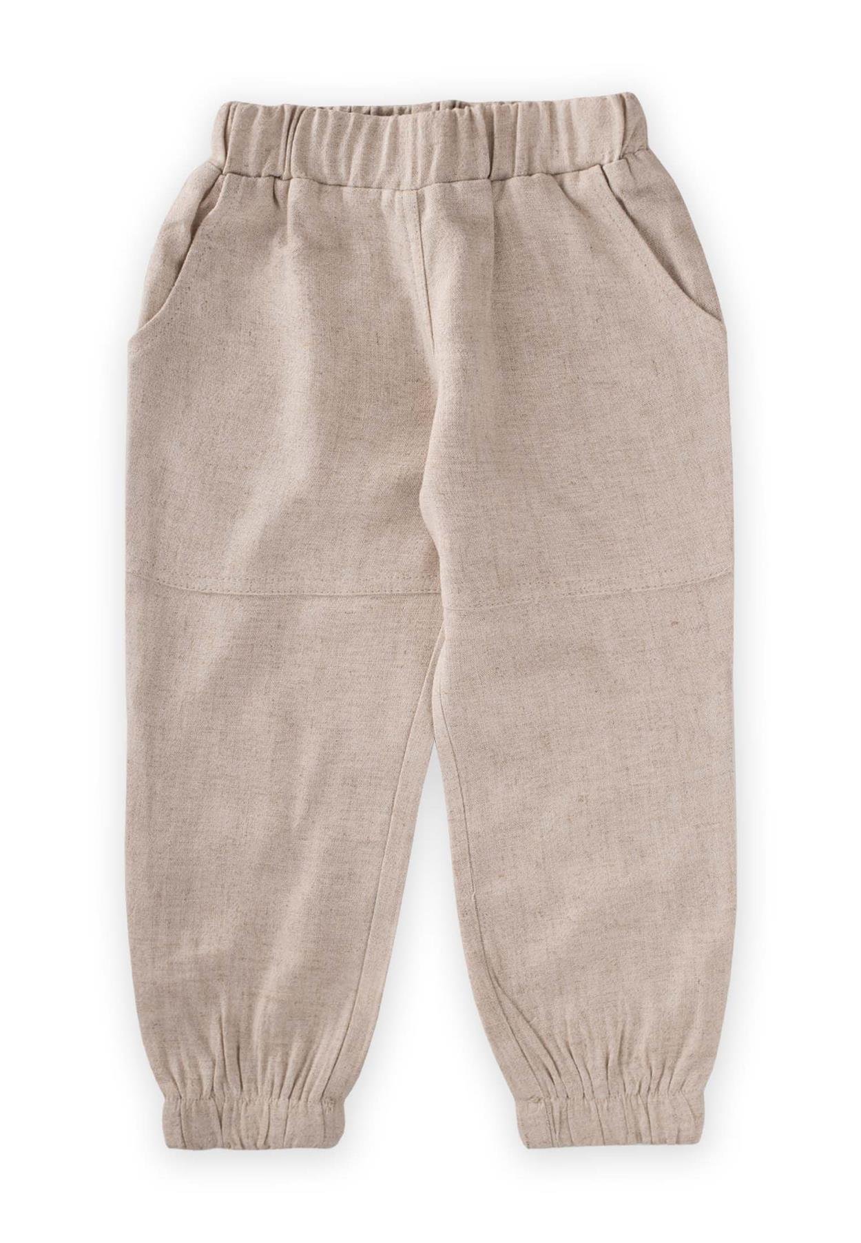 CigitSarh Keten Pantolon 2-6 Yaş Naturel