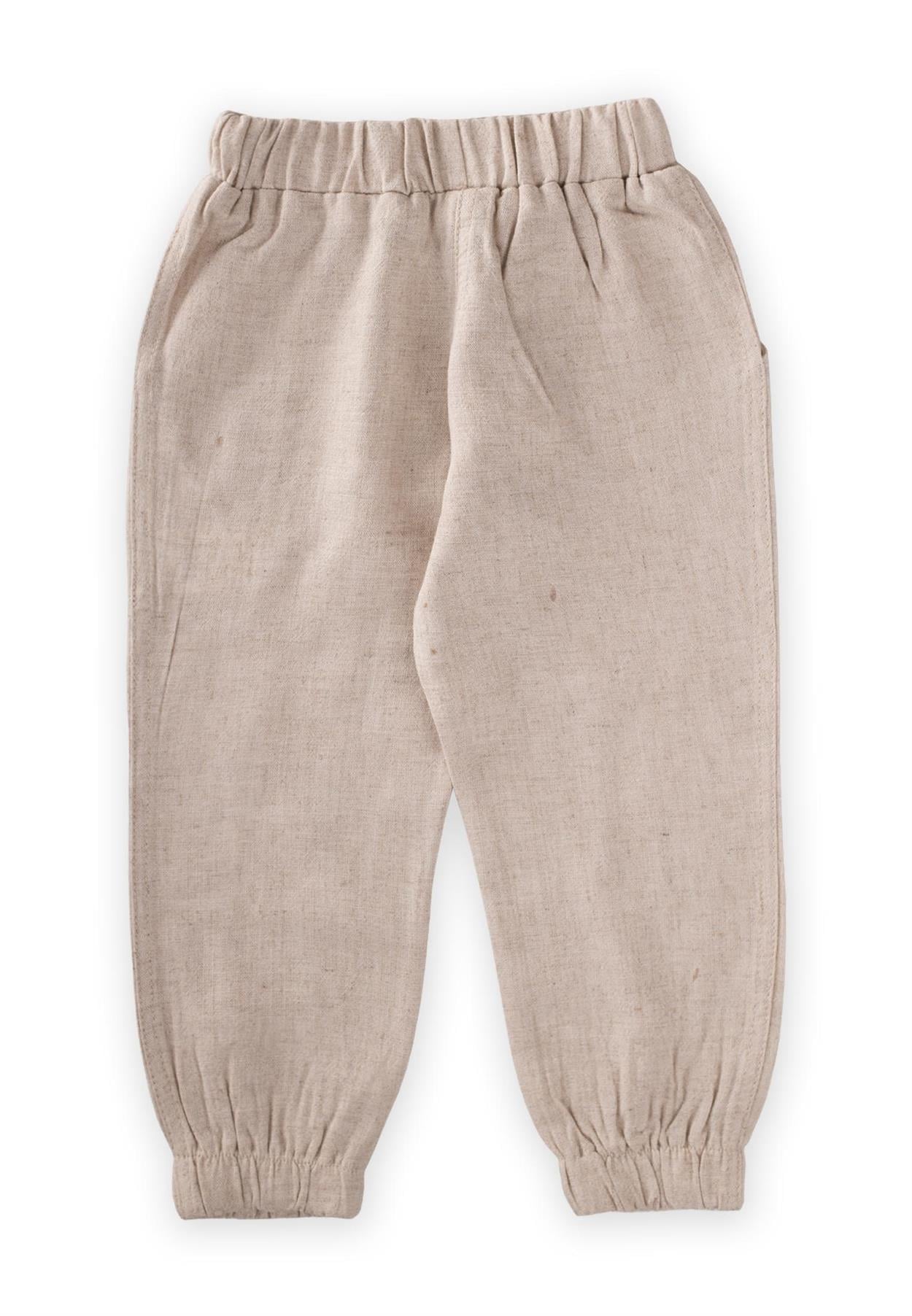 CigitSarh Keten Pantolon 2-6 Yaş Naturel