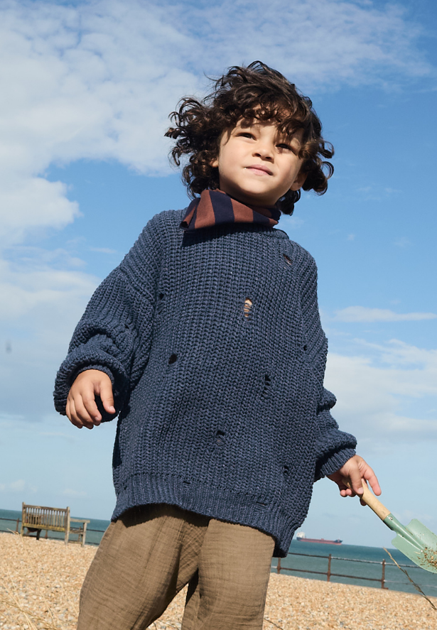 CigitSelanik Knitwear Sweater 2-8 Years İNDİGO BLUE