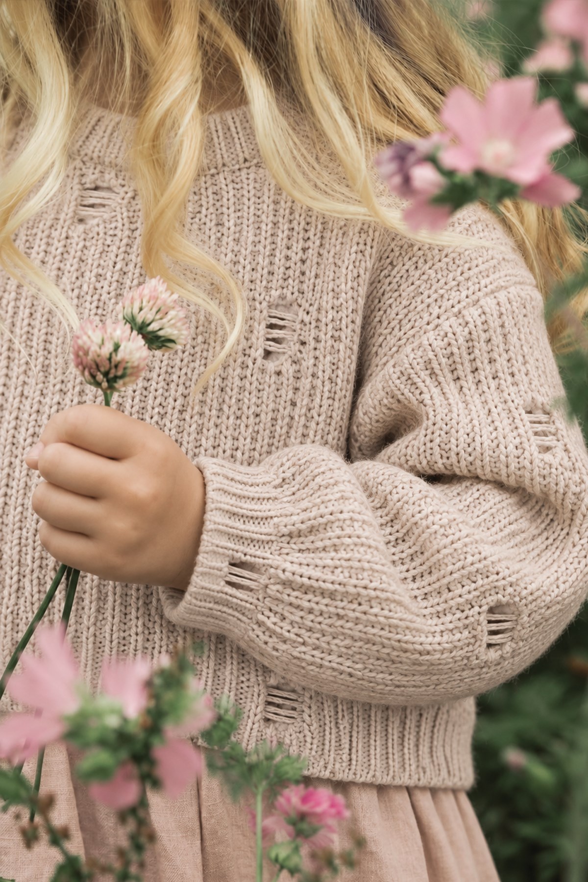 CigitSelanik Triko Kazak 2-8 Yaş NATUREL